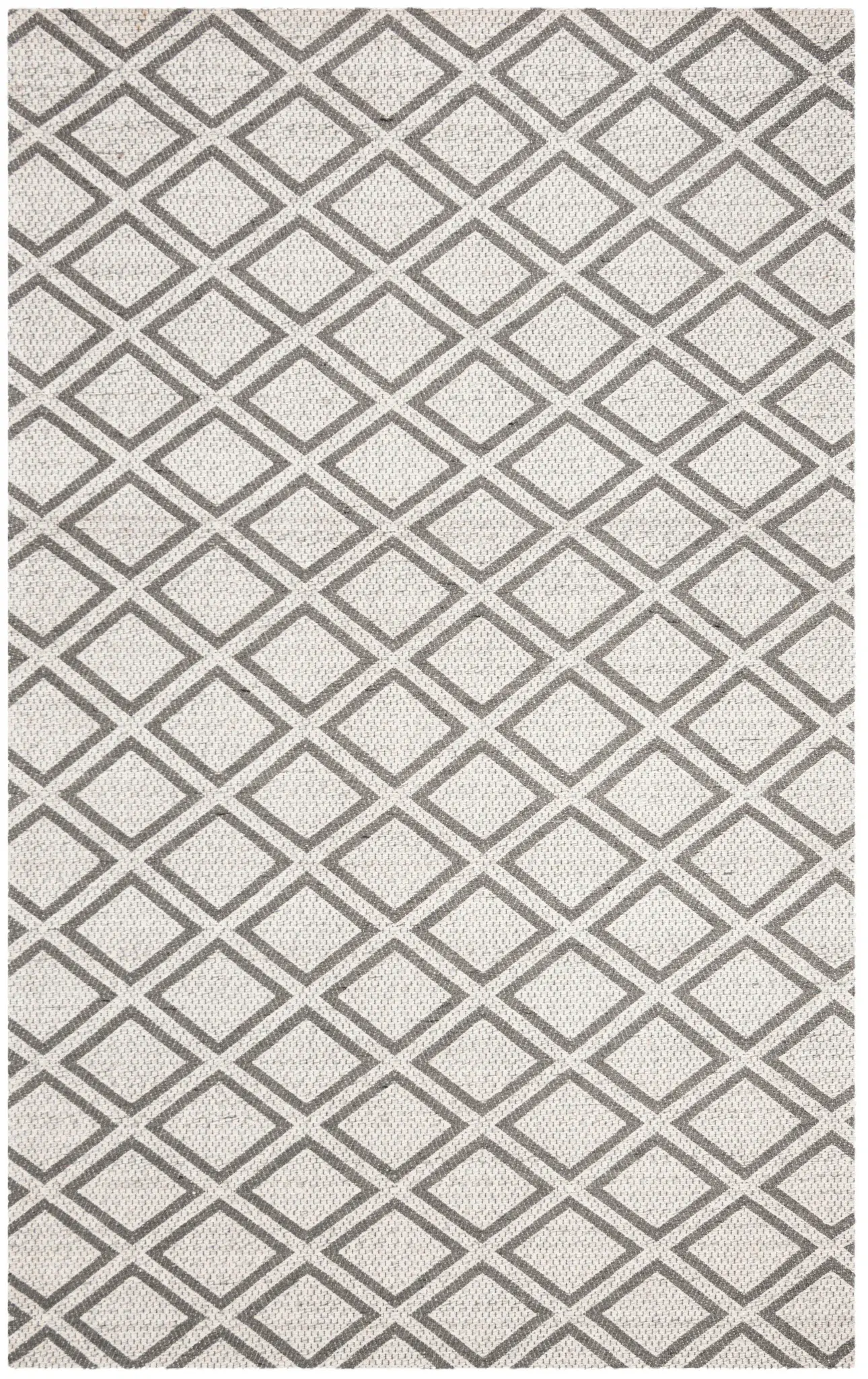 Micro-Loop Diamond Tile Hand-Tufted Wool Rug