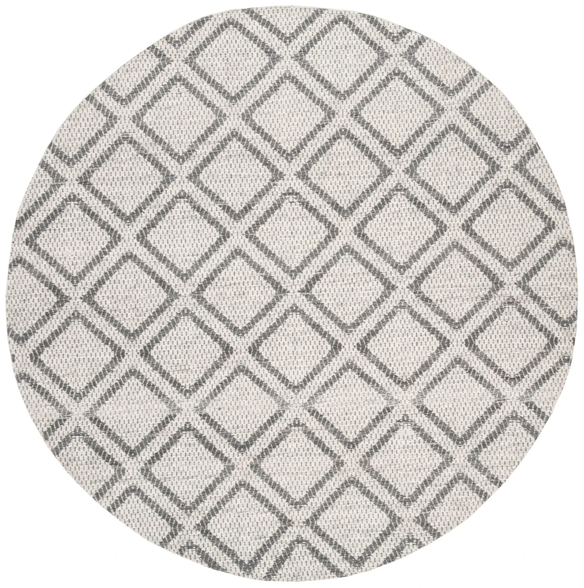 Micro-Loop Diamond Tile Hand-Tufted Wool Rug