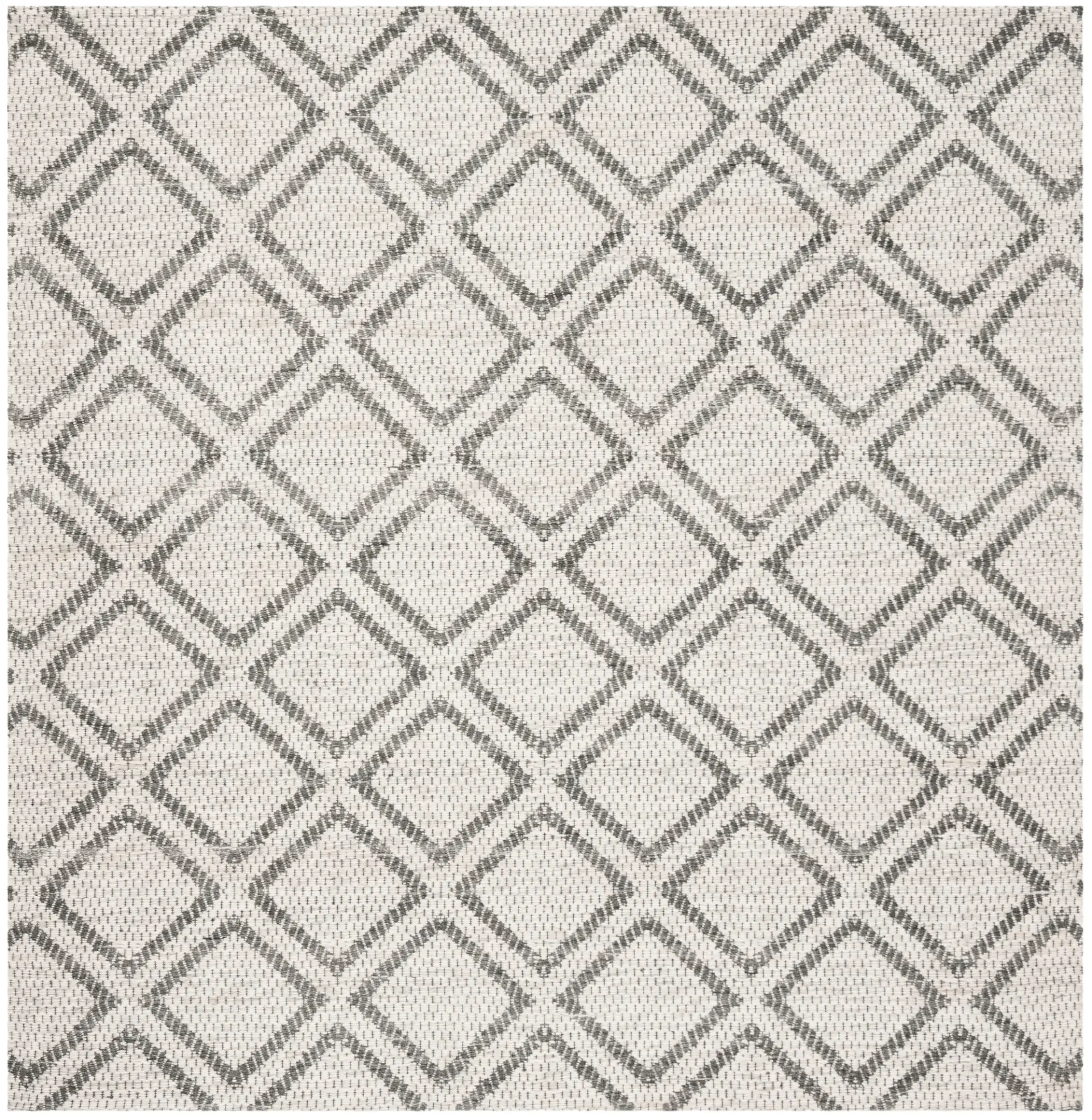 Micro-Loop Diamond Tile Hand-Tufted Wool Rug