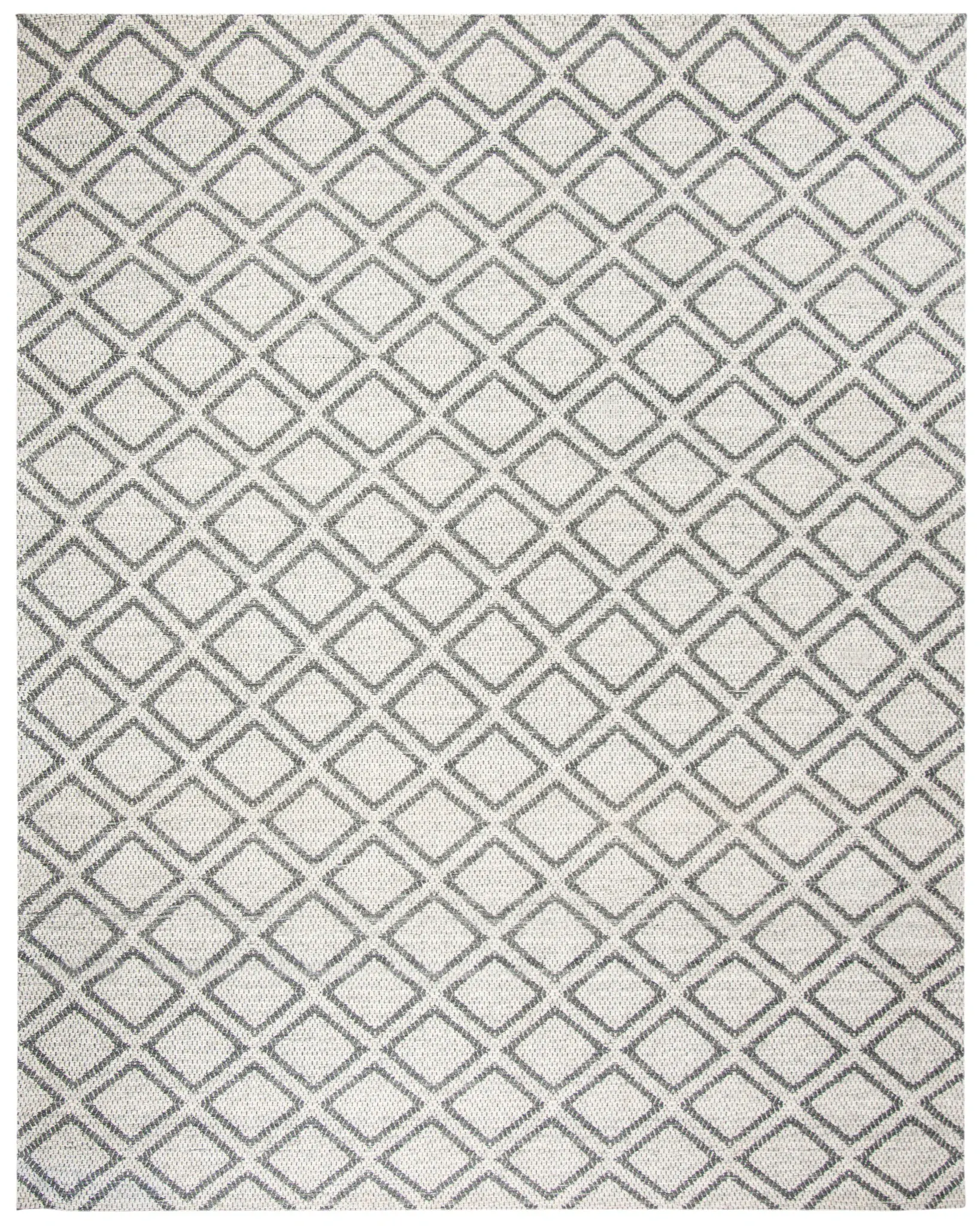 Micro-Loop Diamond Tile Hand-Tufted Wool Rug