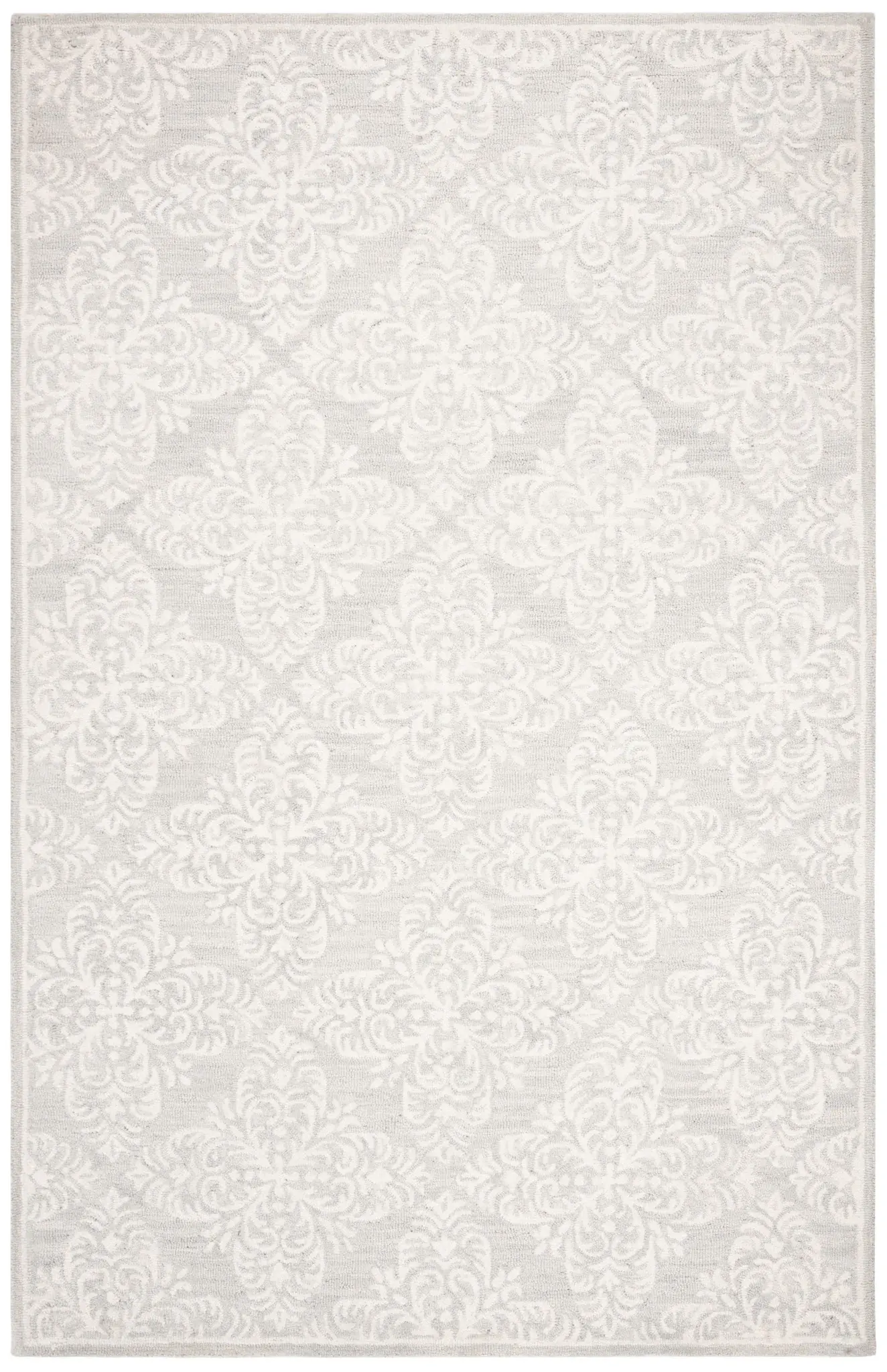 Micro-Loop Damask Tile Hand-Tufted Wool Rug