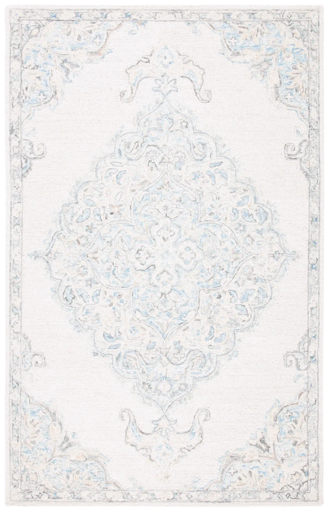 Micro-Loop Faded Medallion Hand-Tufted Wool Rug