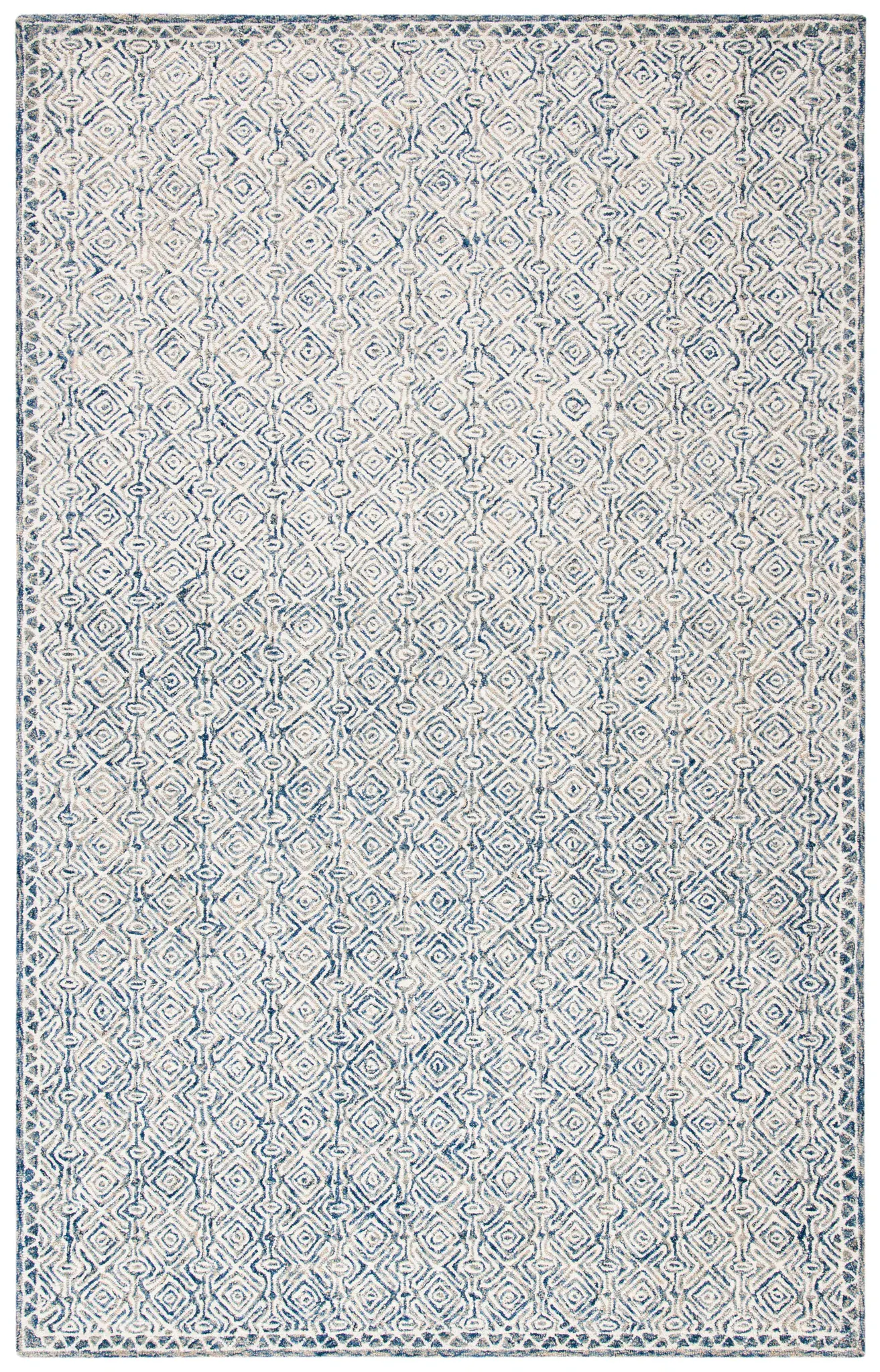 Micro-Loop Diamond Hand-Tufted Wool Rug