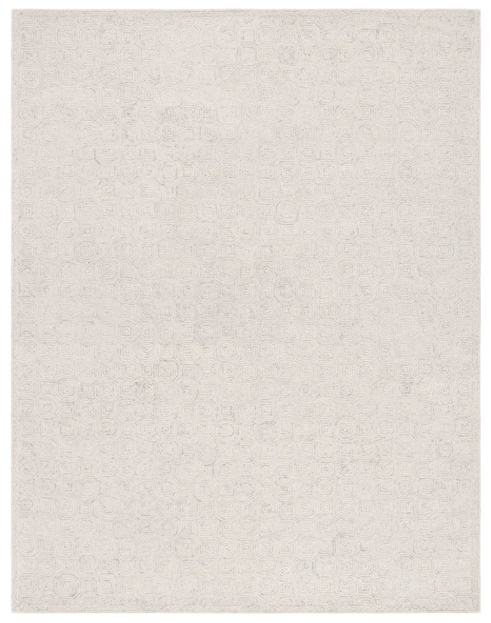 Micro-Loop Concentric Square Hand-Tufted Wool Rug