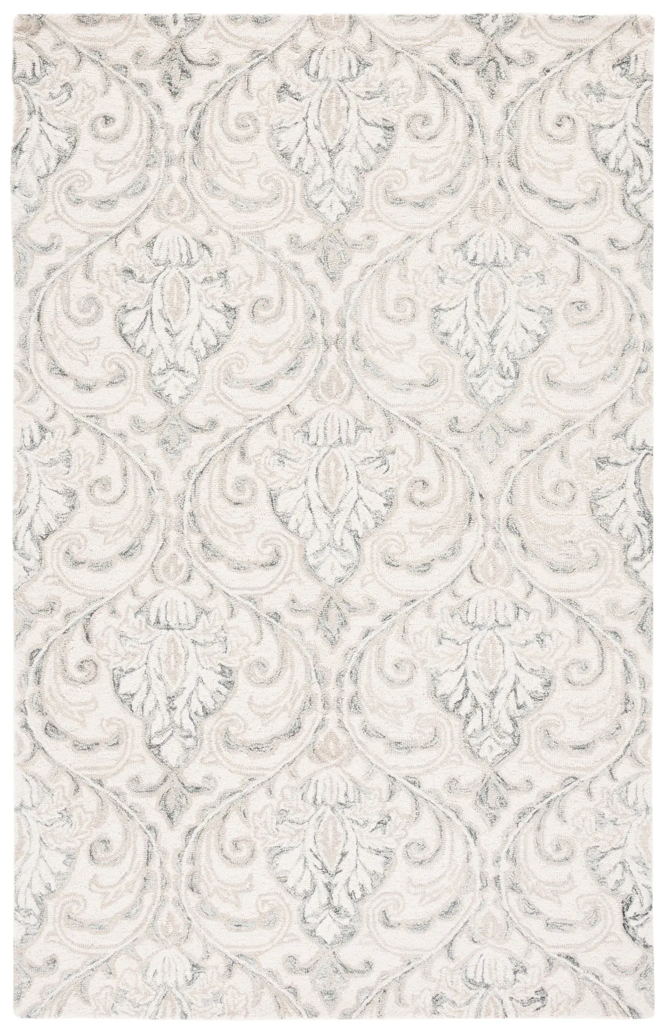 Micro-Loop Damask Hand-Tufted Wool Rug