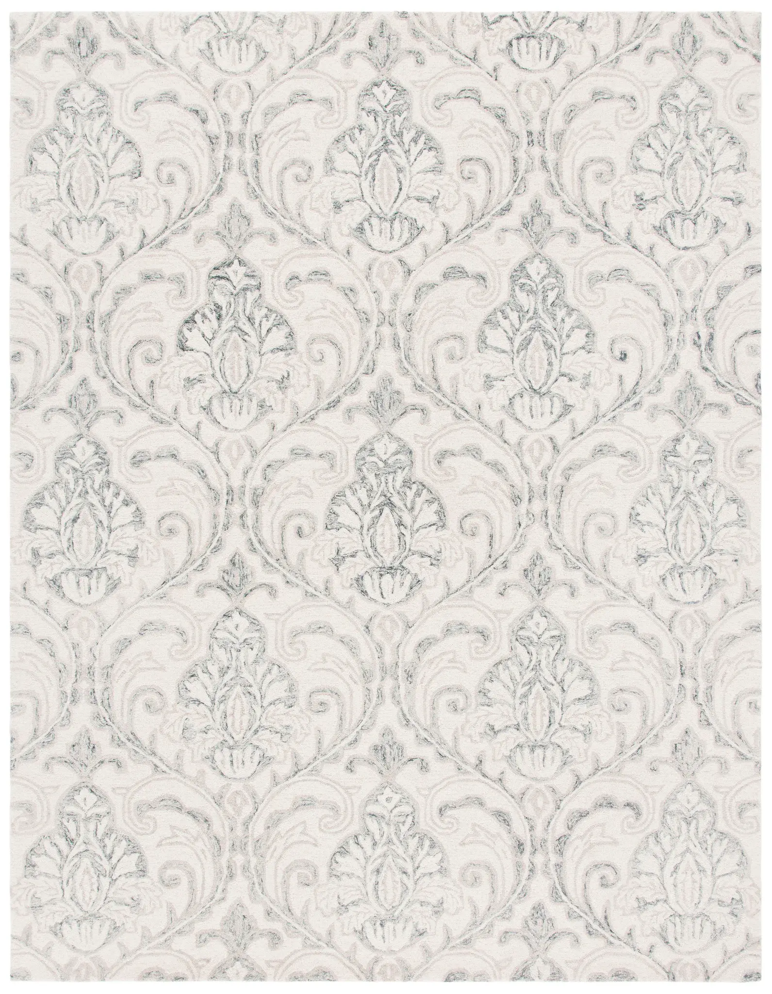 Micro-Loop Damask Hand-Tufted Wool Rug