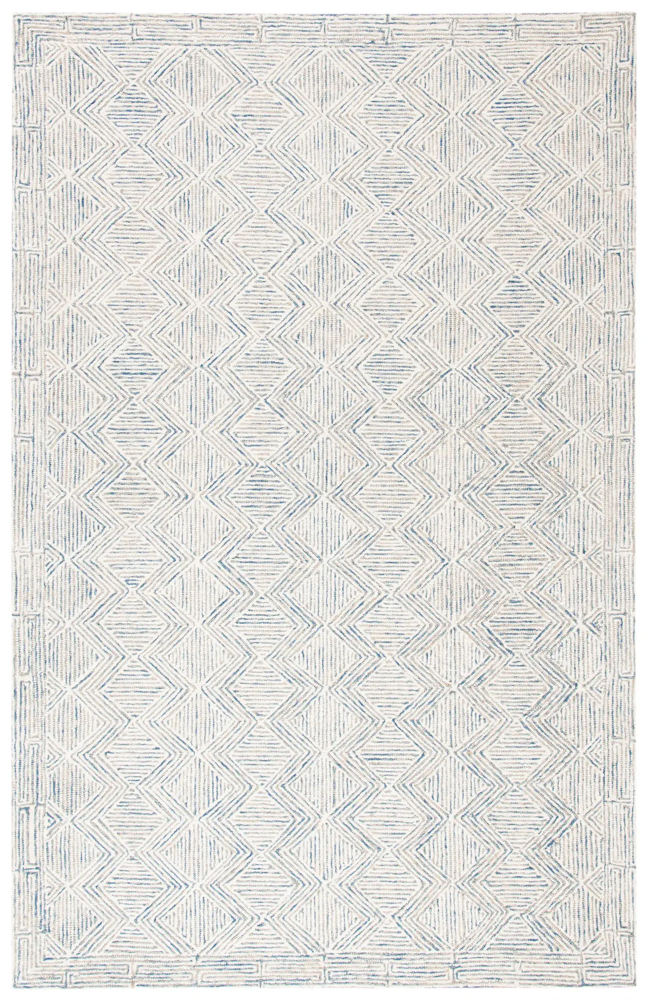 Micro-Loop Diamond Maze Hand-Tufted Wool Rug