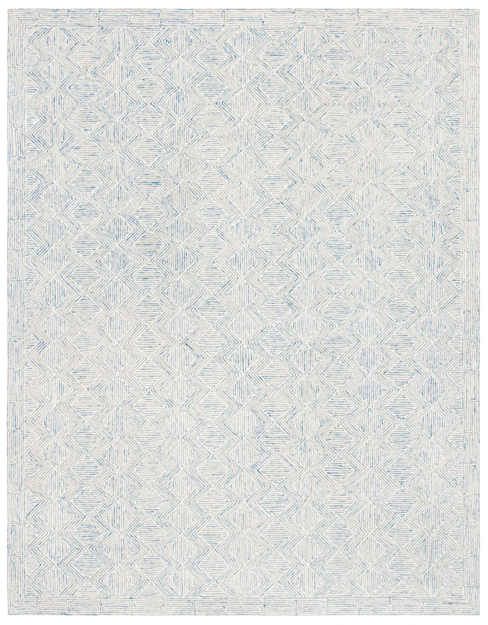 Micro-Loop Diamond Maze Hand-Tufted Wool Rug