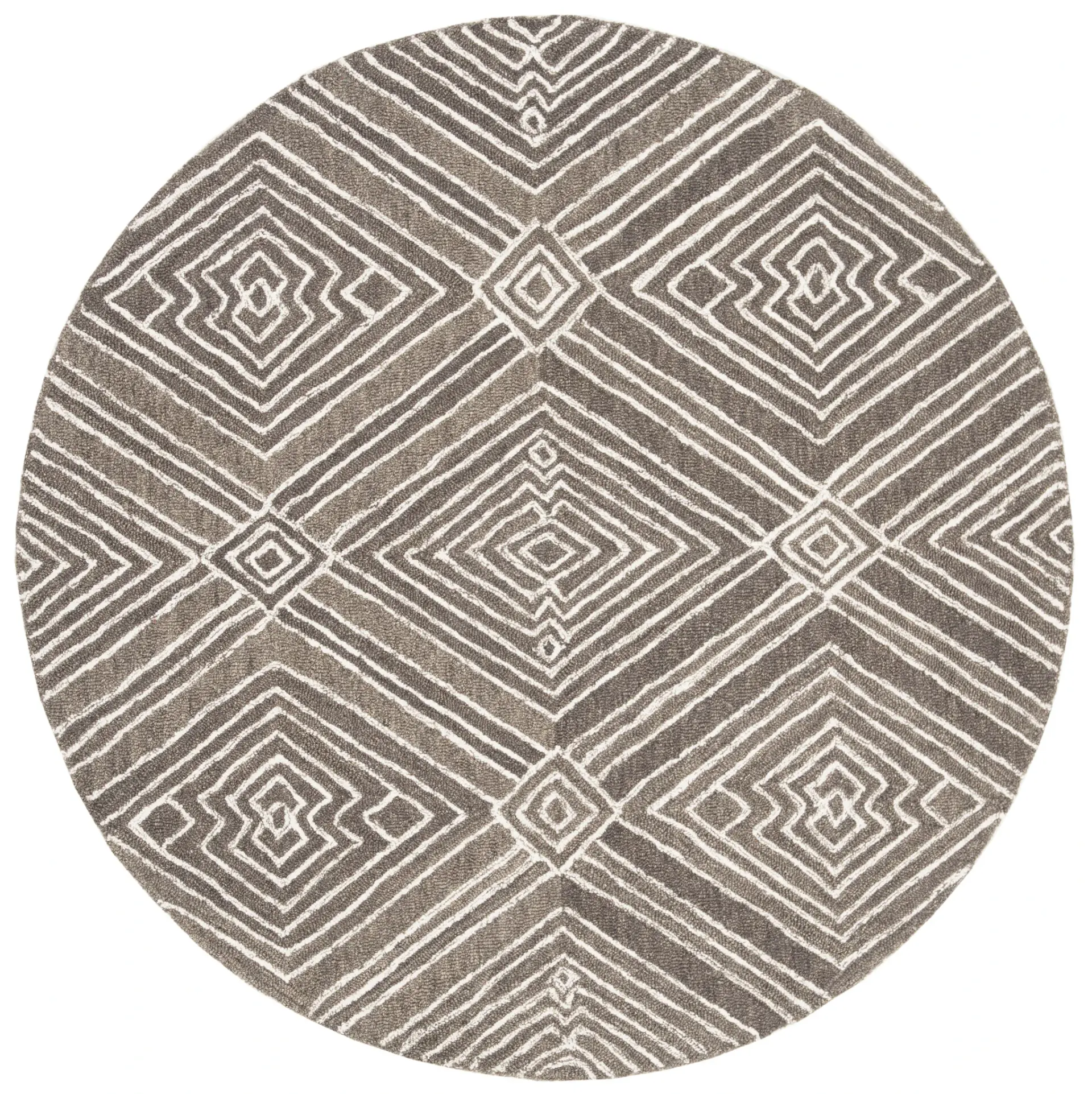 Micro-Loop Diamond Maze Trellis Hand-Tufted Wool Rug