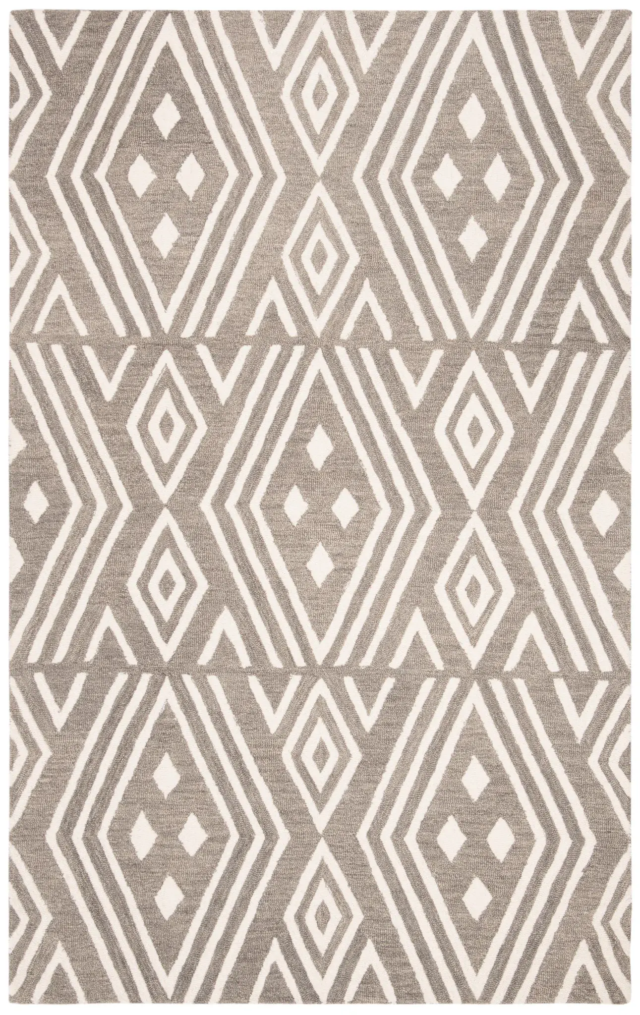 Micro-Loop Nested Diamond Hand-Tufted Wool Rug
