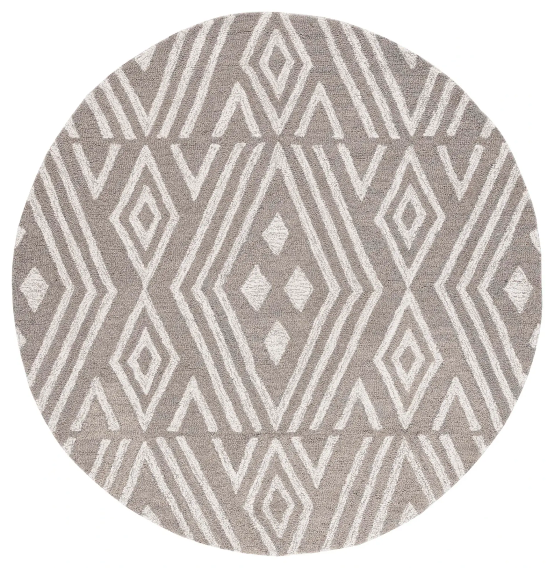 Micro-Loop Nested Diamond Hand-Tufted Wool Rug