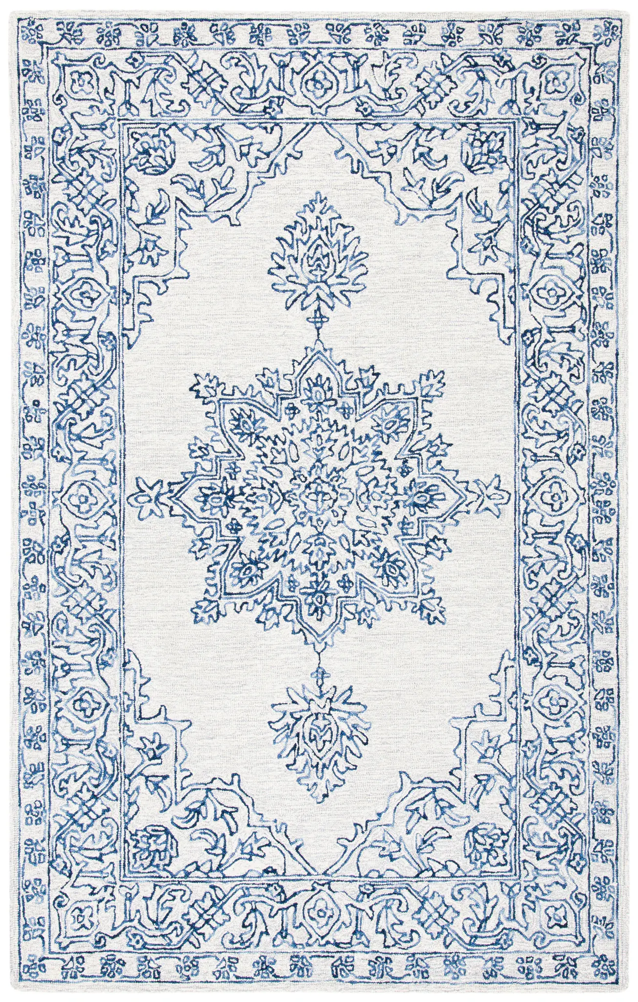 Micro-Loop Star Medallion Hand-Tufted Wool Rug