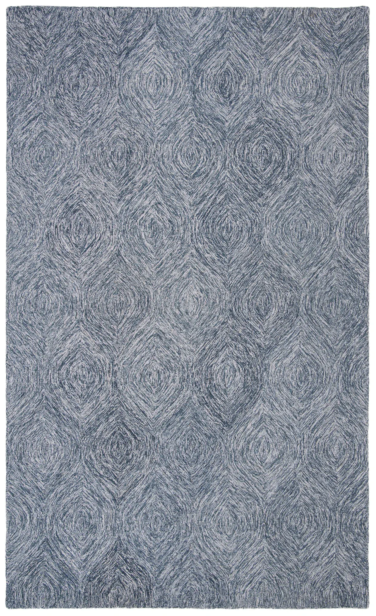 Micro-Loop Concentric Ogee Hand-Tufted Wool Rug