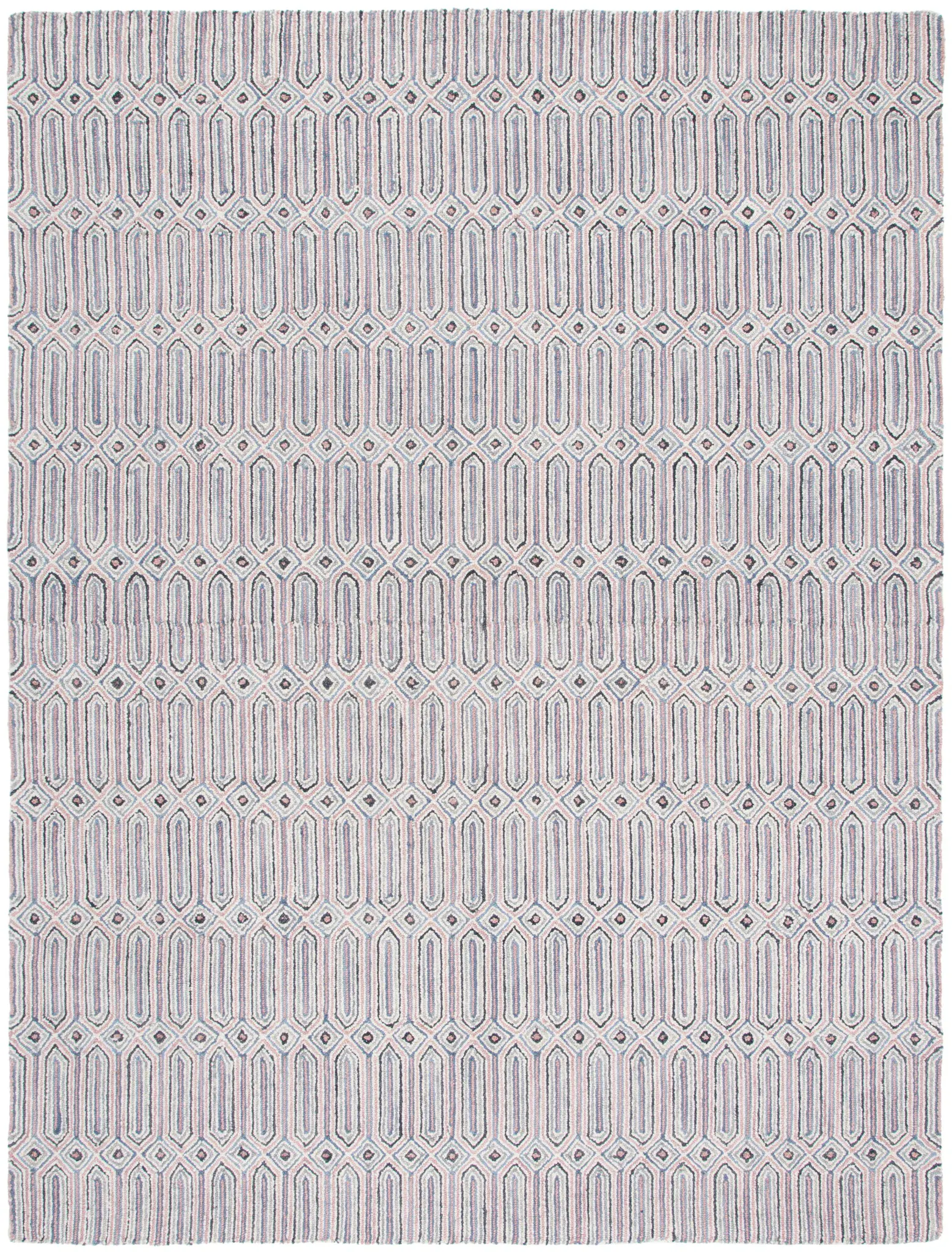 Micro-Loop Geometric Hand-Tufted Wool Rug