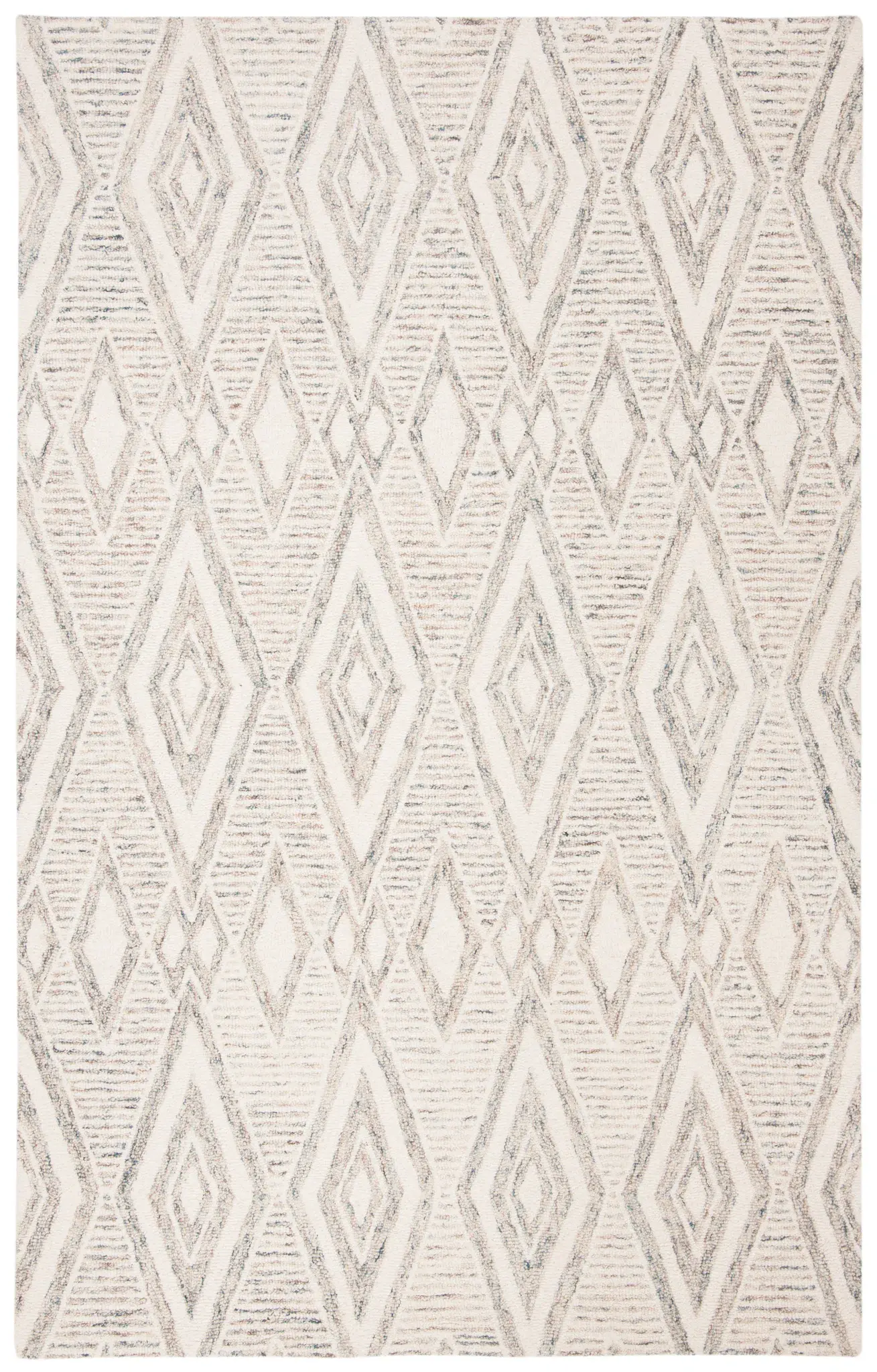 Micro-Loop Argyle Diamond Hand-Tufted Wool Rug