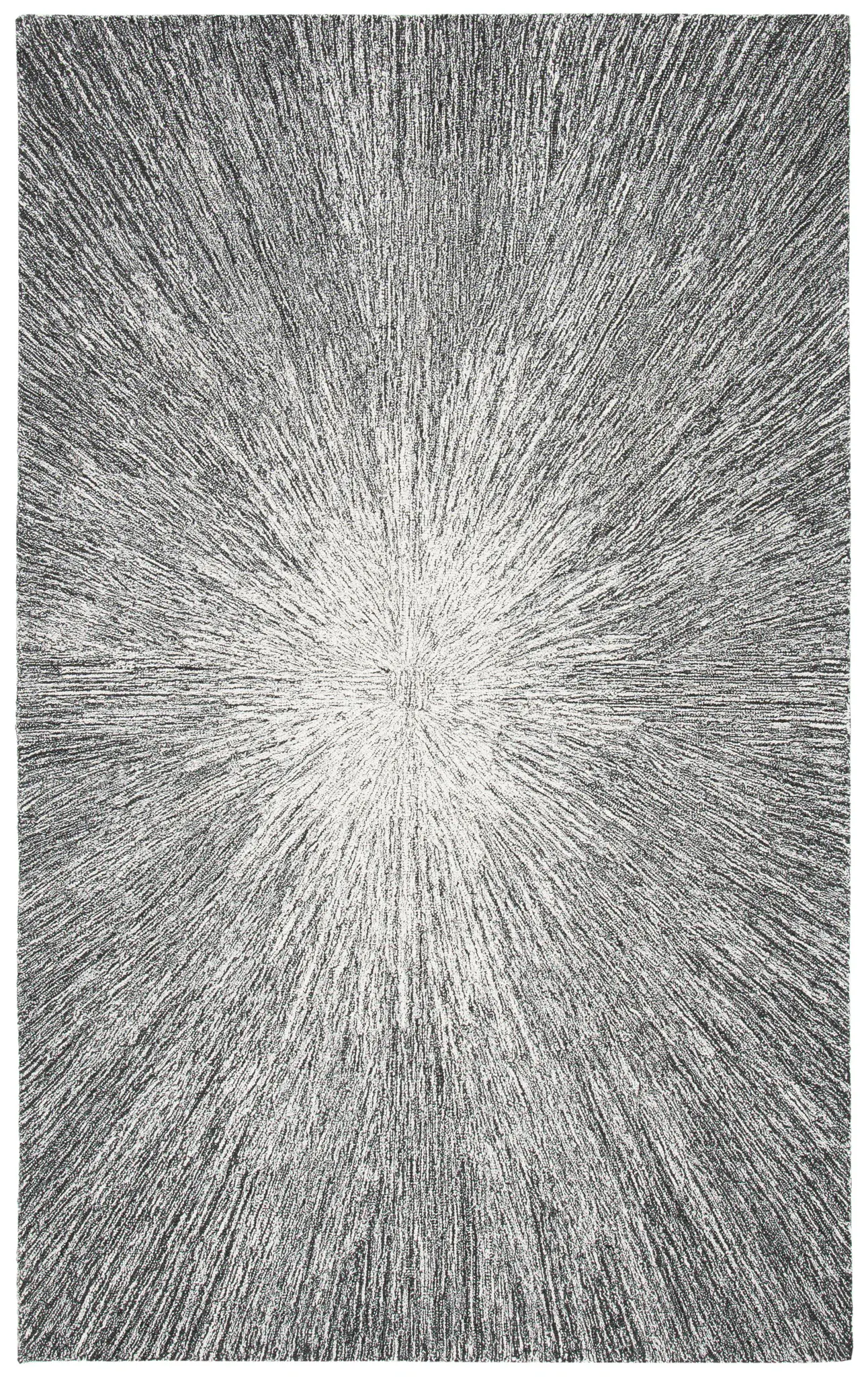 Micro-Loop Sunburst Hand-Tufted Wool Rug