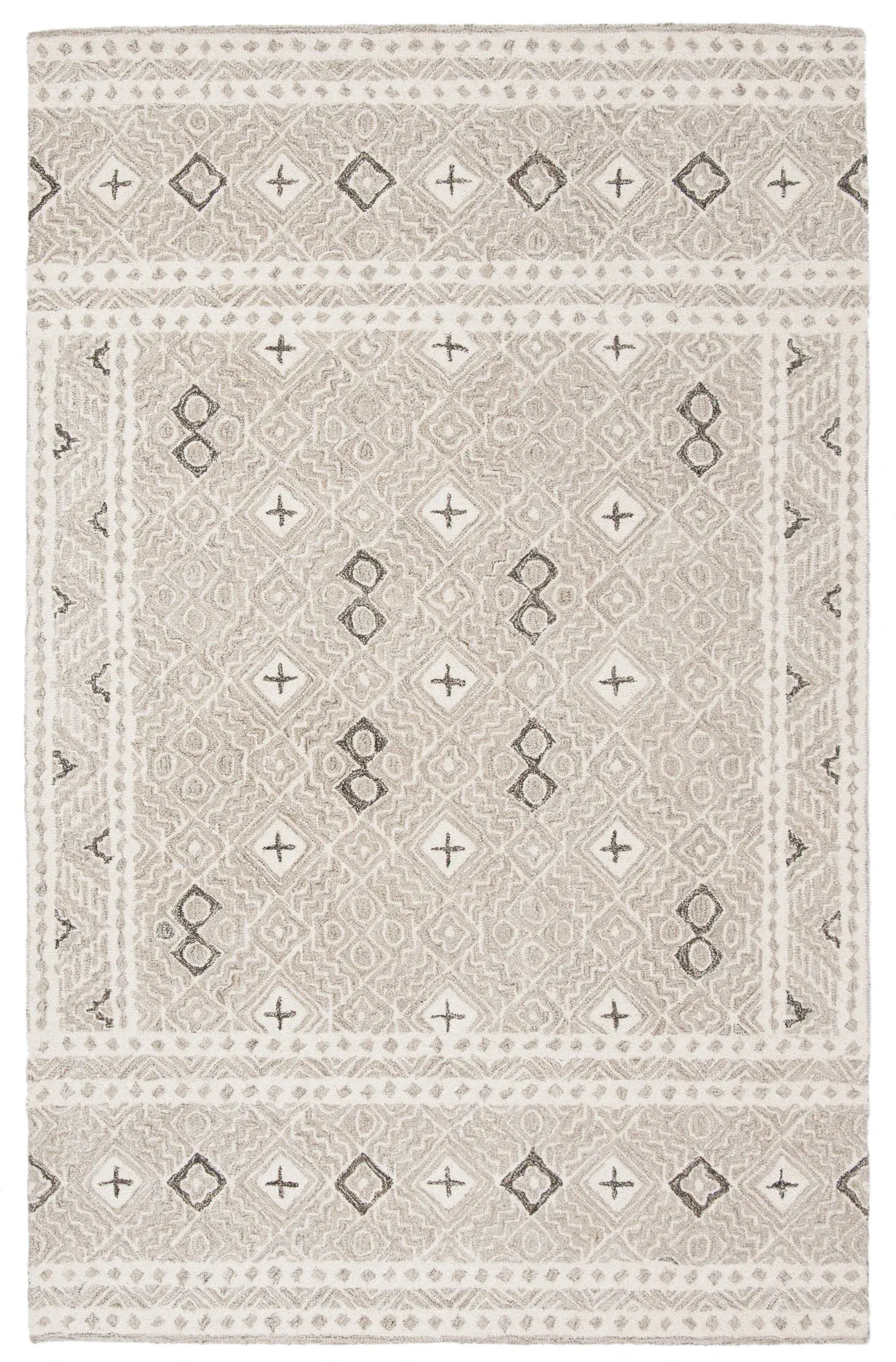 Micro-Loop Tribal Diamond Hand-Tufted Wool Rug