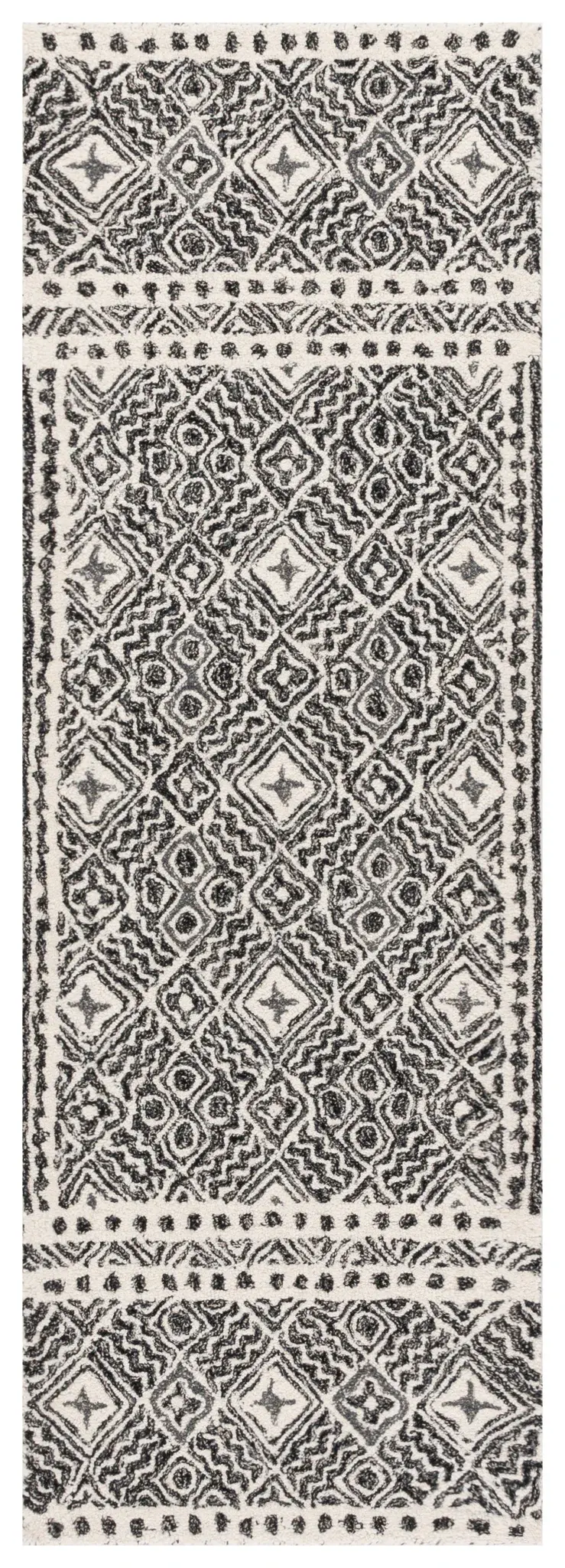 Micro-Loop Tribal Diamond Hand-Tufted Wool Rug