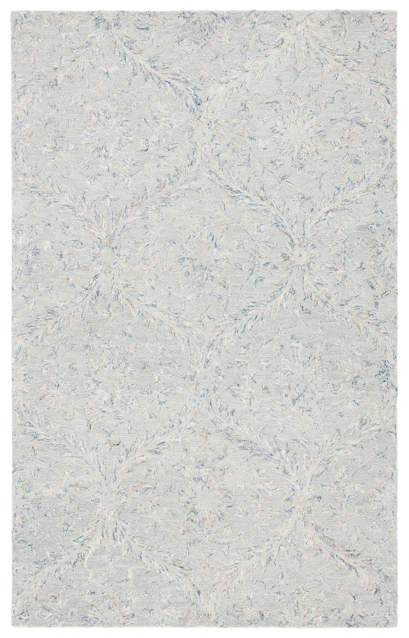 Micro-Loop Botanical Trellis Hand-Tufted Wool Rug
