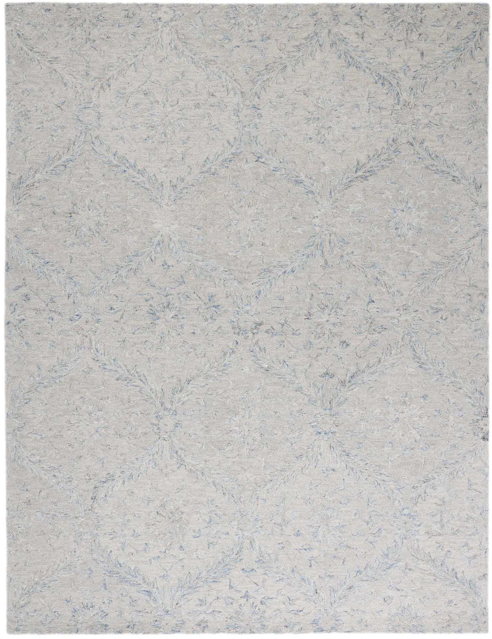 Micro-Loop Botanical Trellis Hand-Tufted Wool Rug