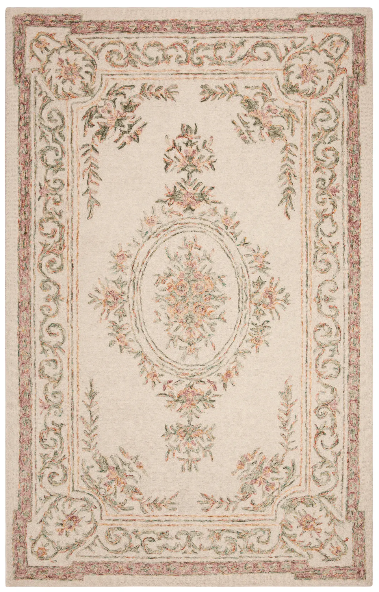 Micro-Loop Oval Medallion Hand-Tufted Wool Rug