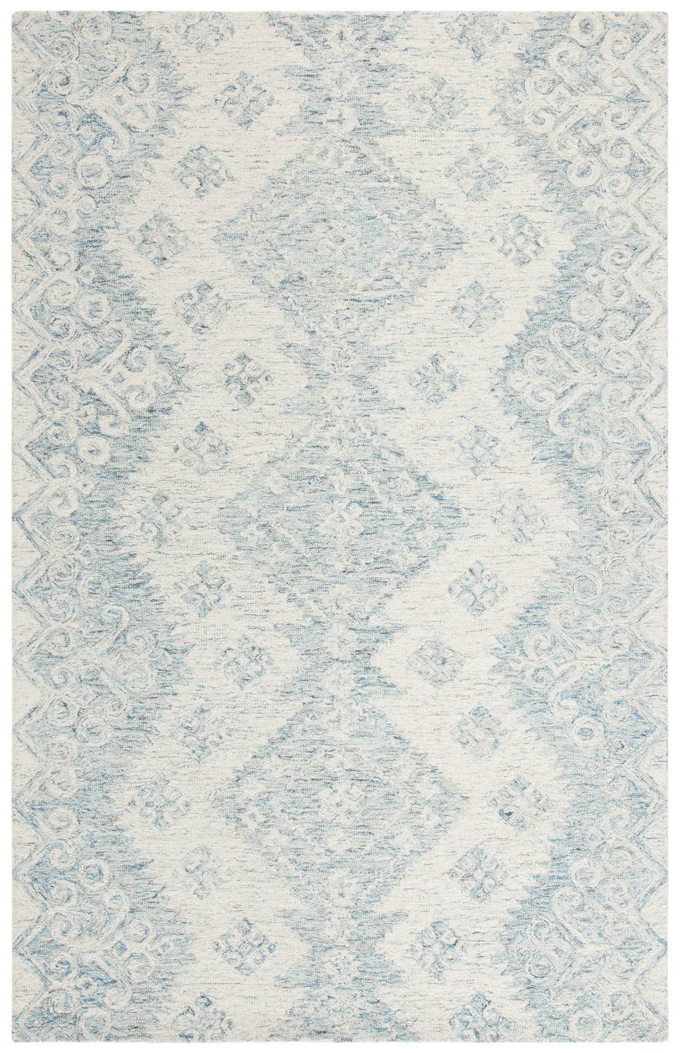 Micro-Loop Ikat Diamond Hand-Tufted Wool Rug