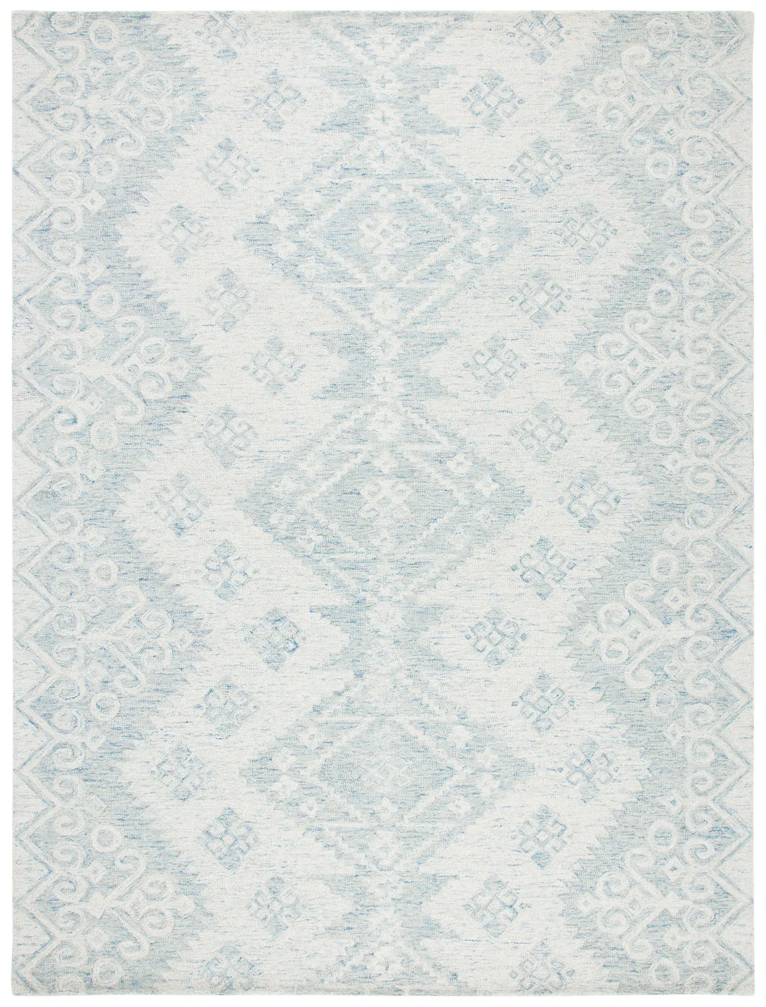 Micro-Loop Ikat Diamond Hand-Tufted Wool Rug