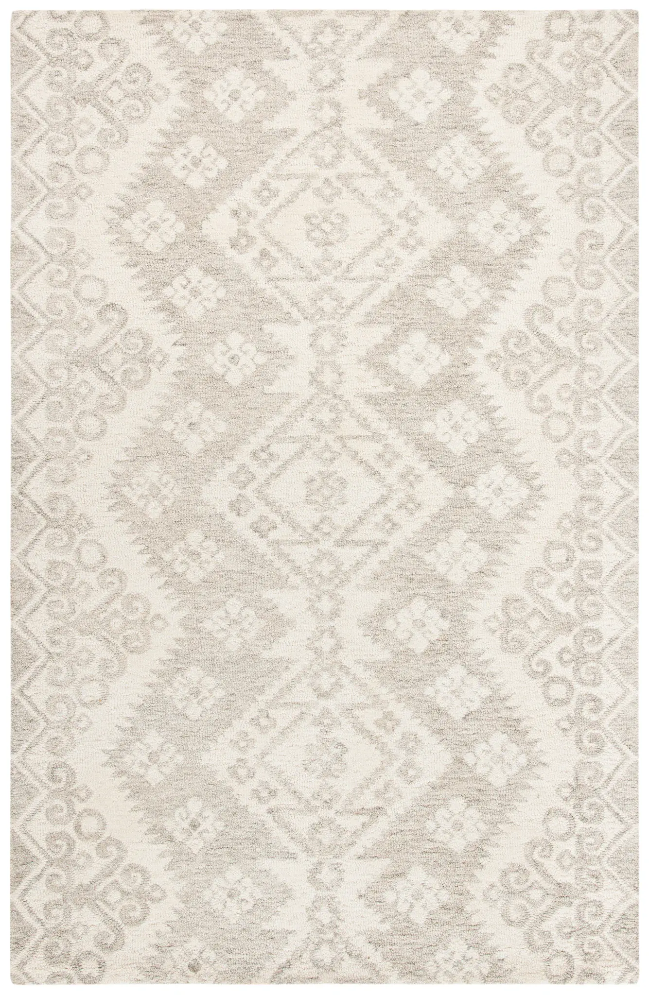Micro-Loop Ikat Diamond Hand-Tufted Wool Rug