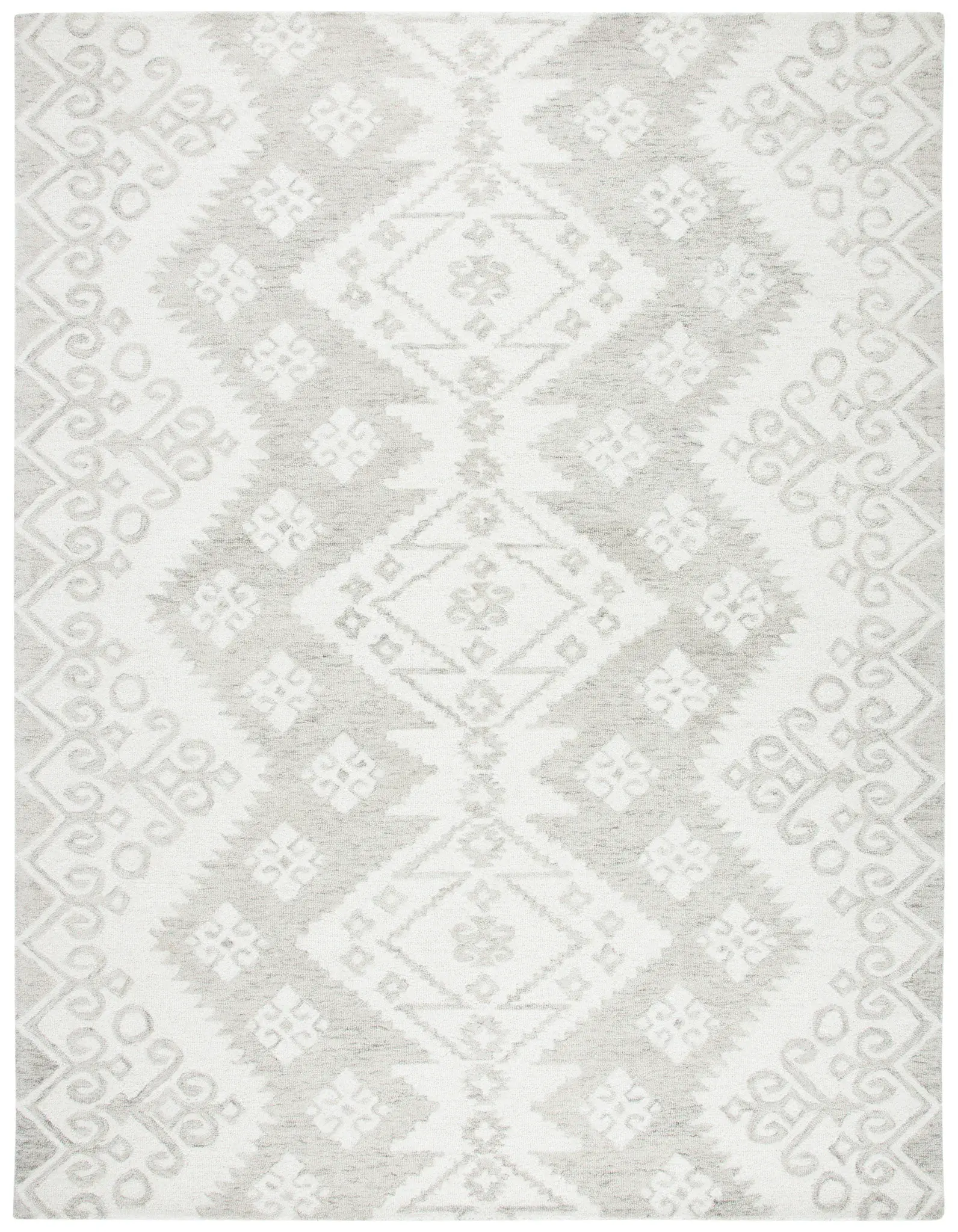 Micro-Loop Ikat Diamond Hand-Tufted Wool Rug