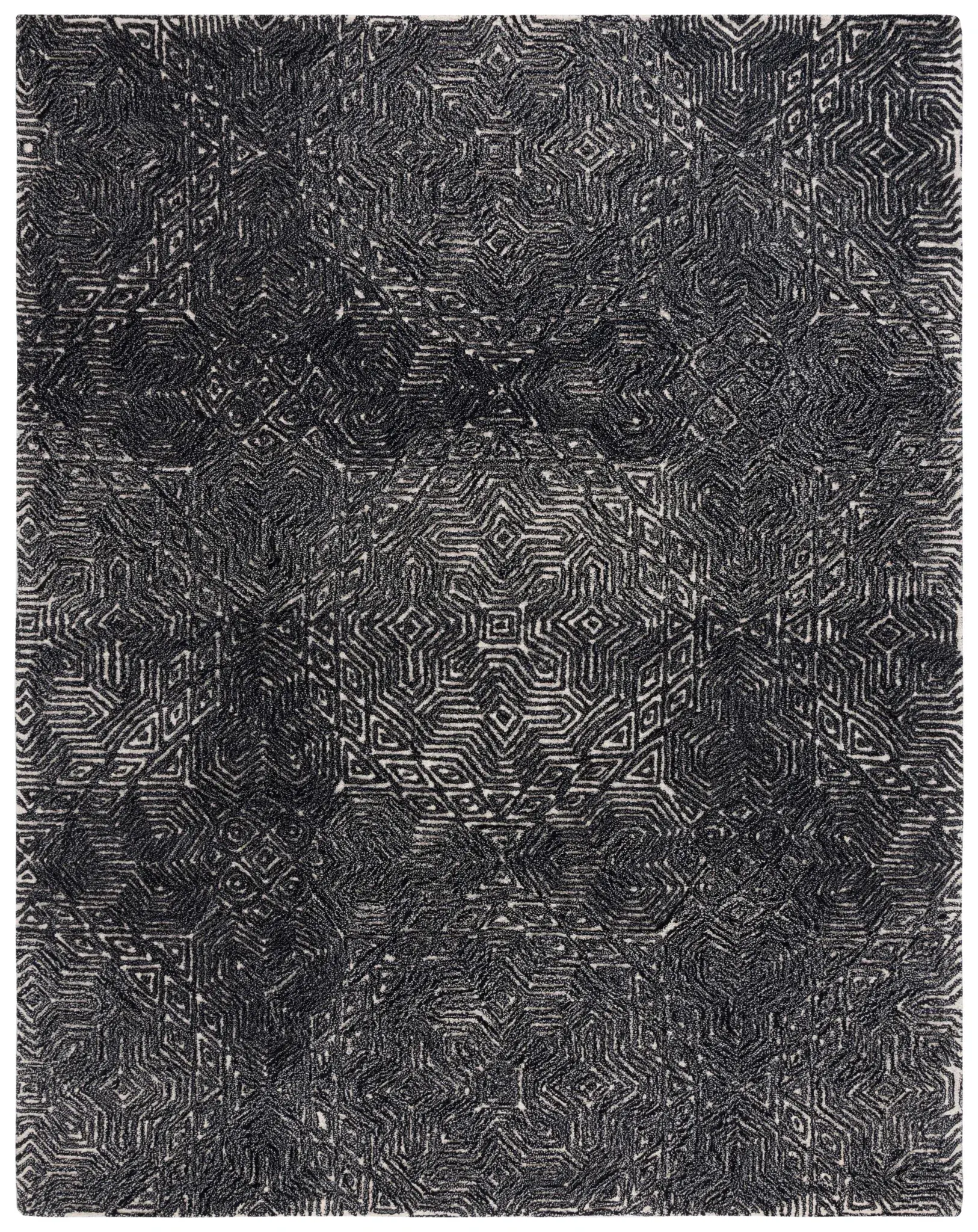 Micro-Loop Maze Hand-Tufted Wool Rug