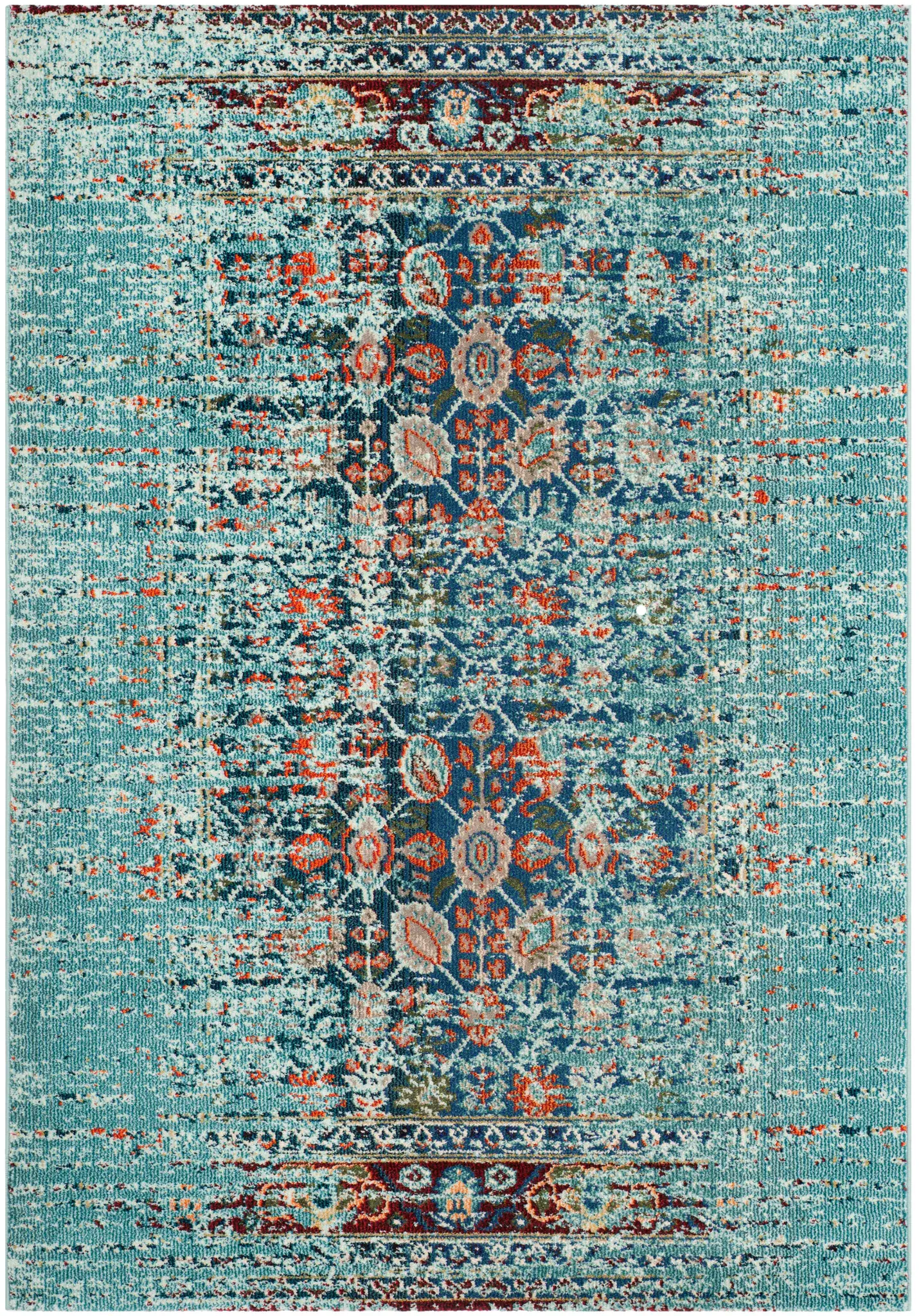 Monaco Distressed Striped Medallion Rug