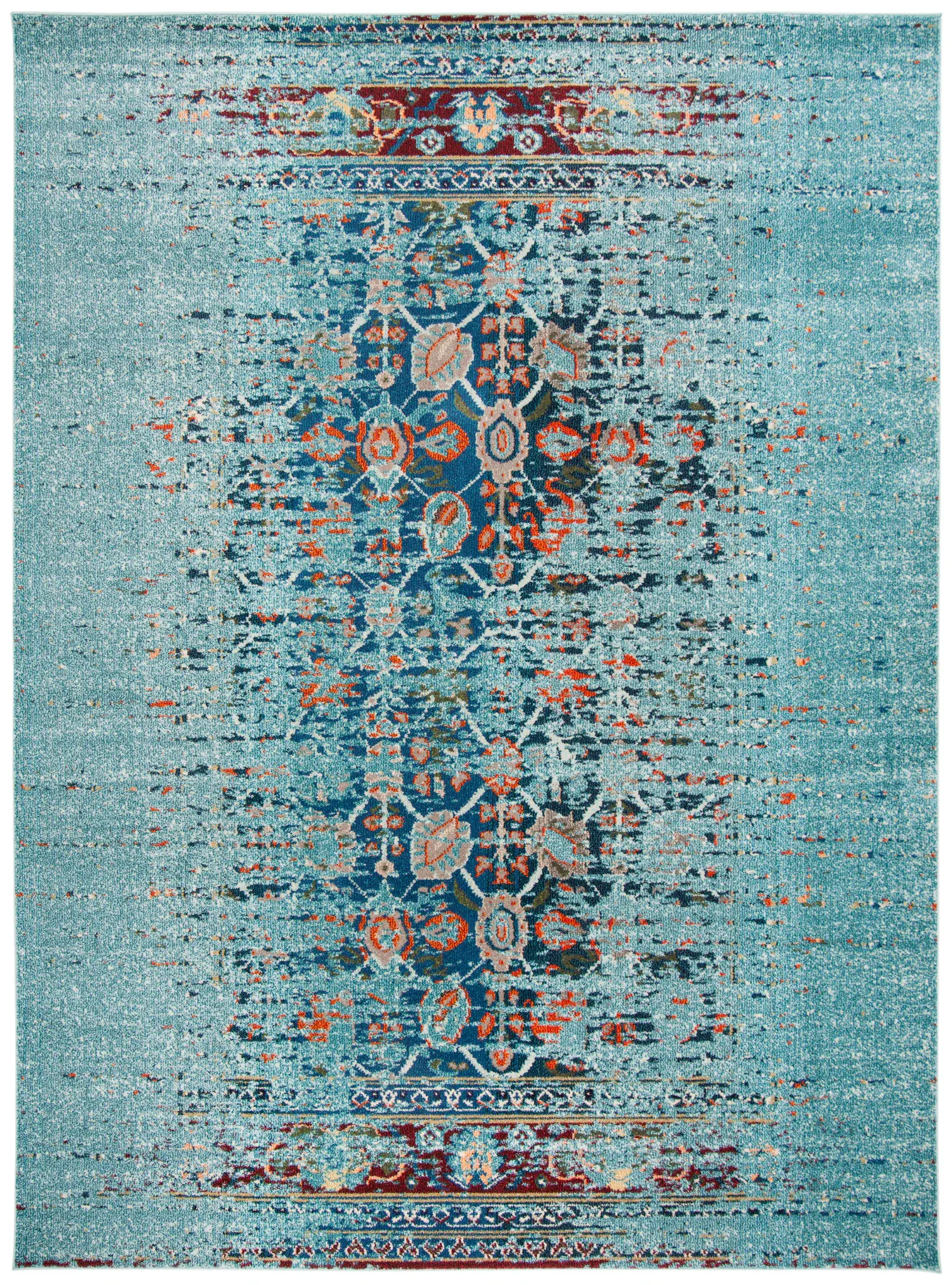 Monaco Distressed Striped Medallion Rug