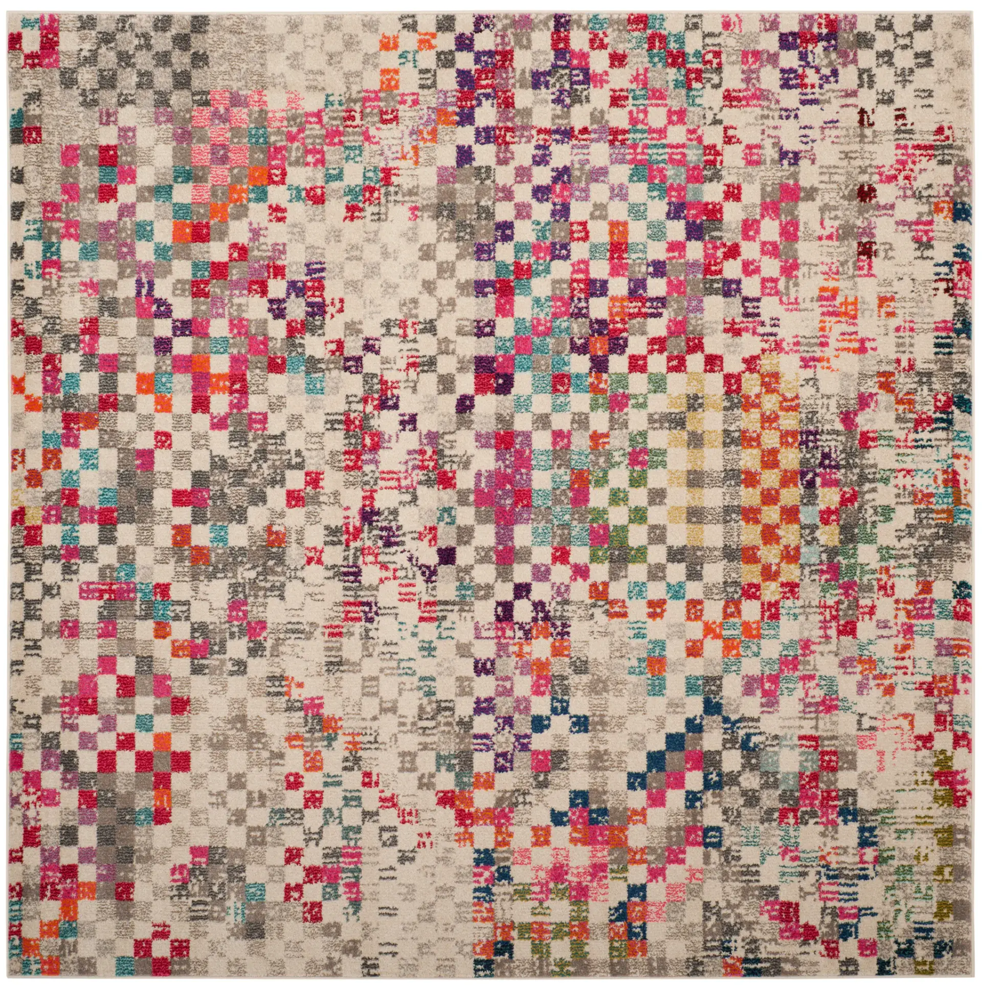 Monaco Checkered Grid Rug