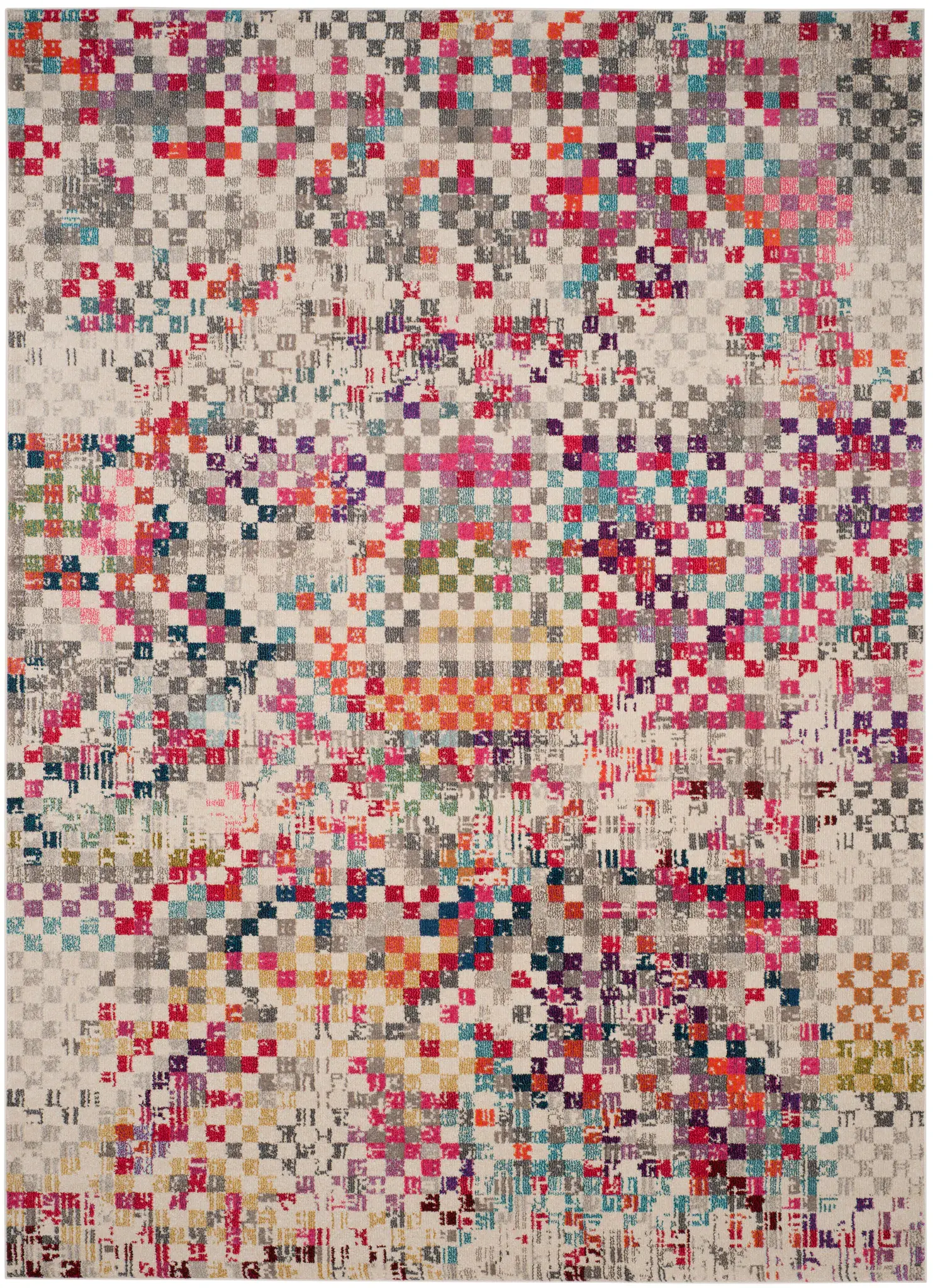 Monaco Checkered Grid Rug