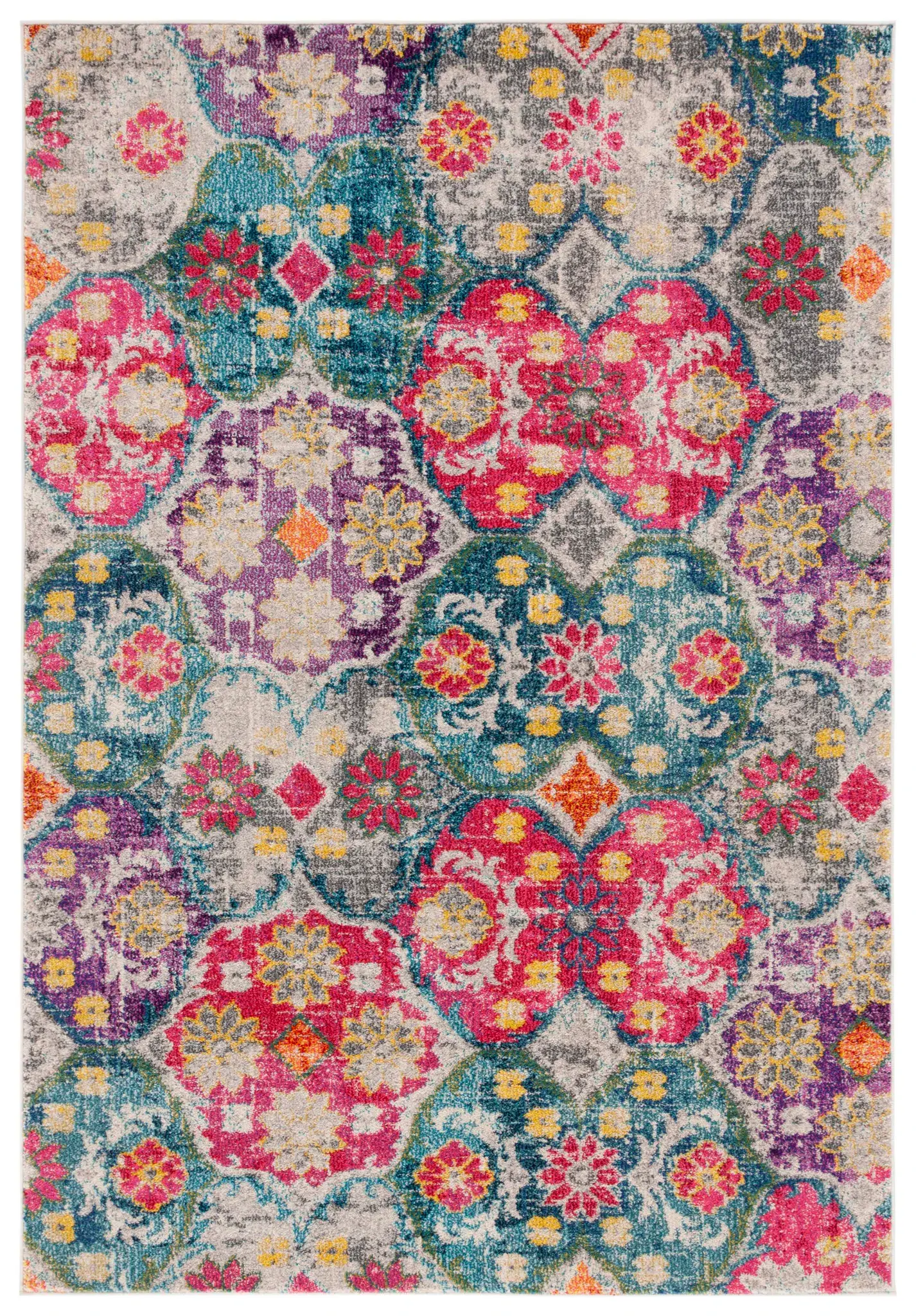 Monaco Floral Tile Rug