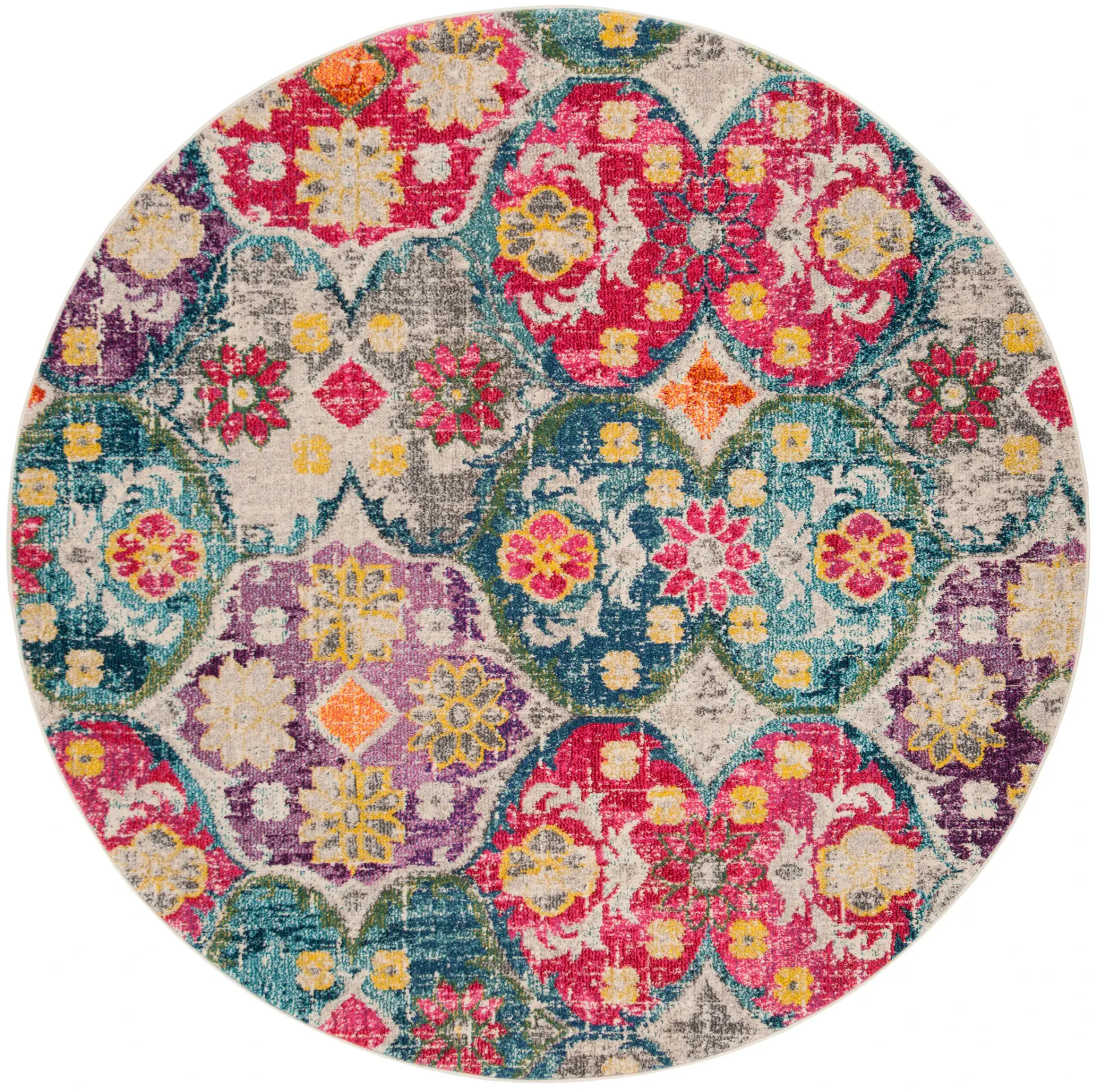Monaco Floral Tile Rug