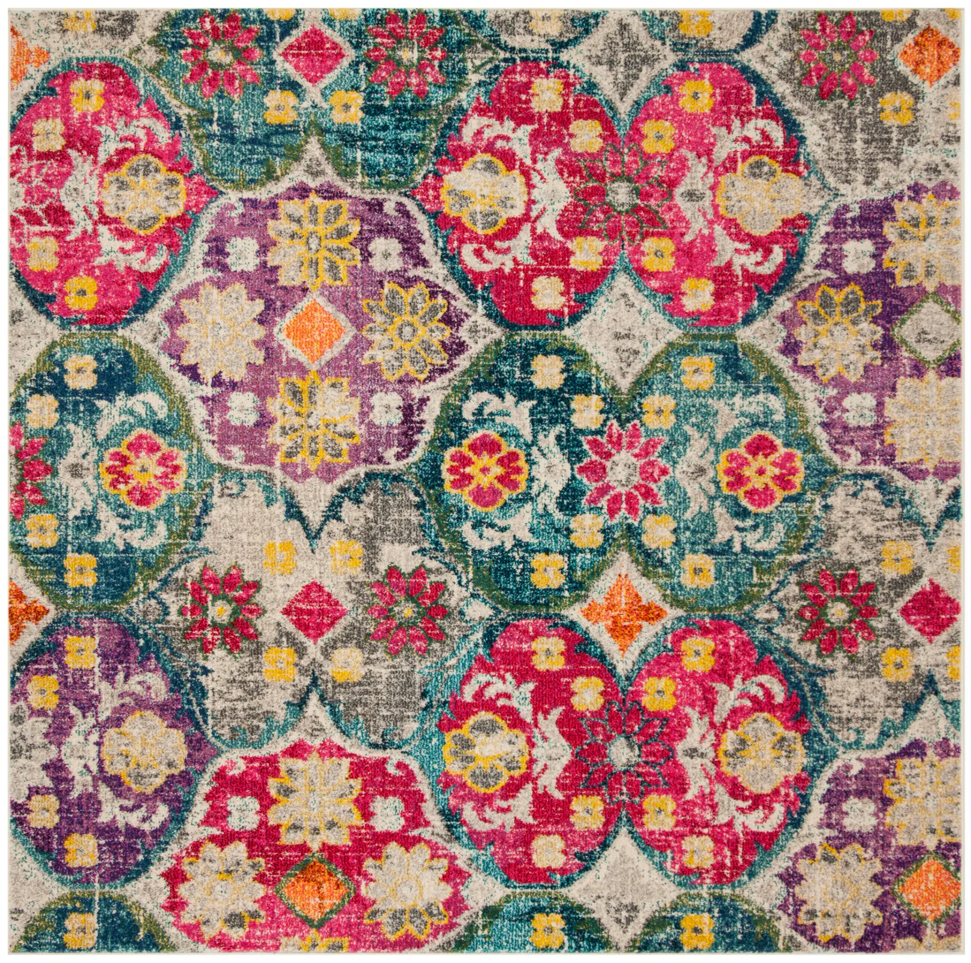 Monaco Floral Tile Rug