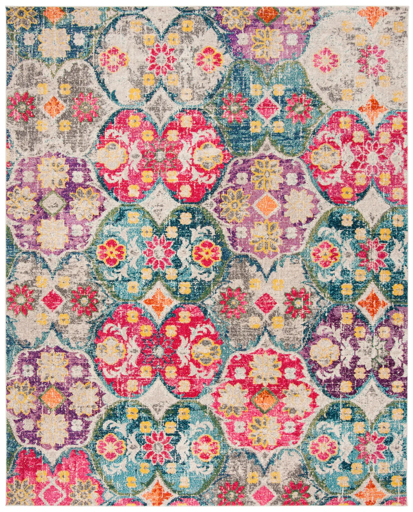 Monaco Floral Tile Rug
