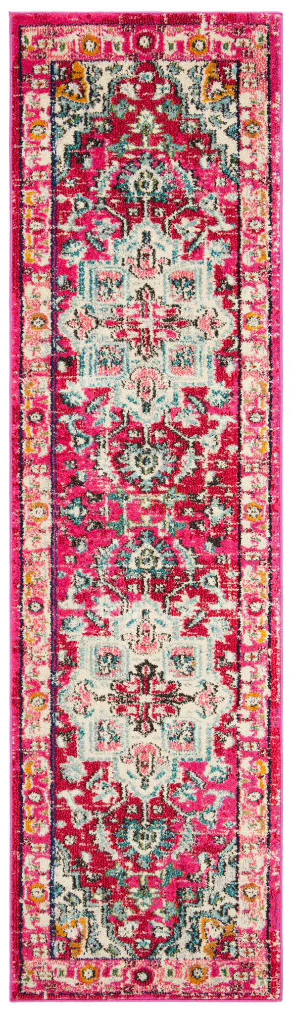 Monaco Traditional Diamond Medallion Bordered Rug