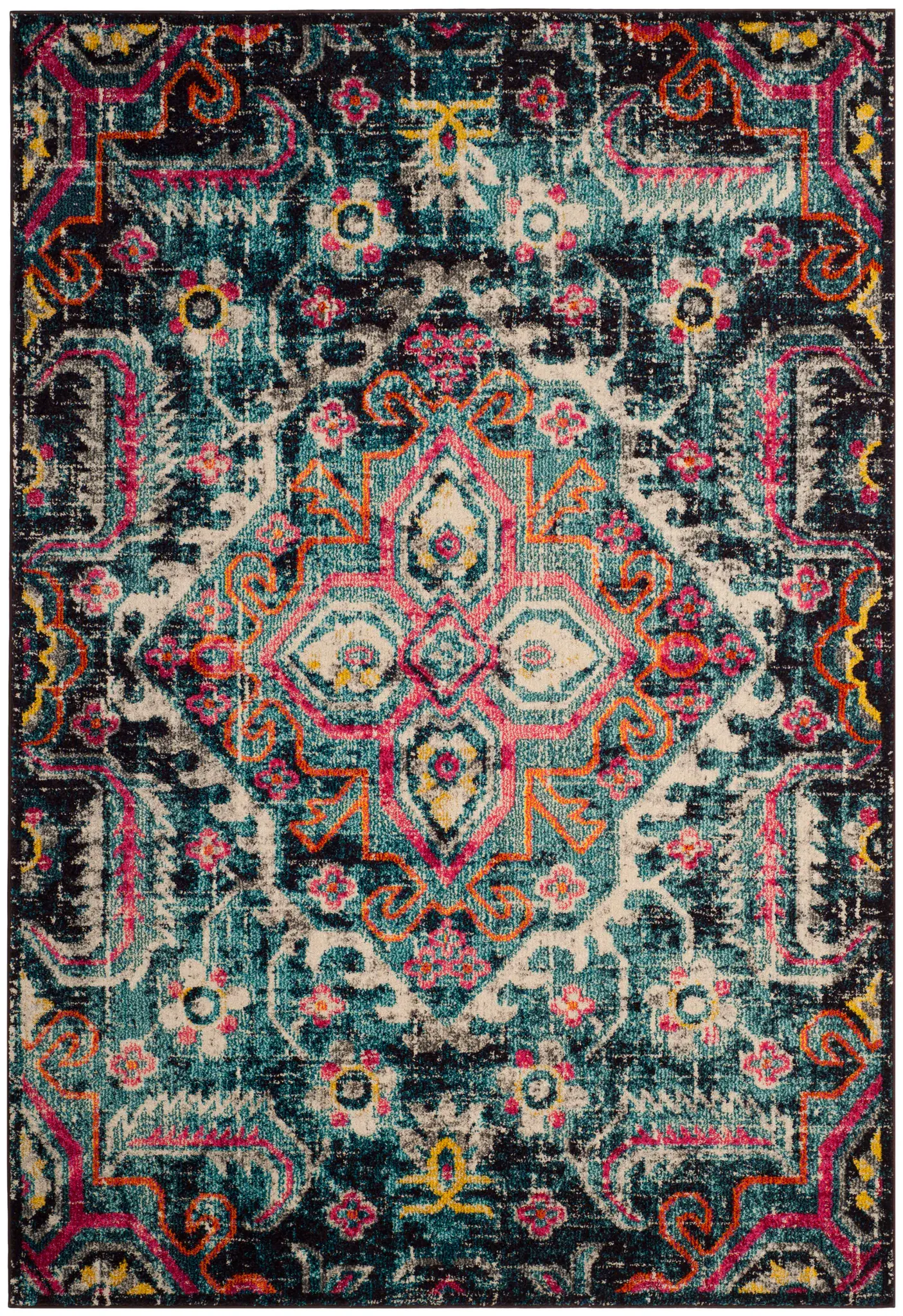 Monaco Boho Diamond Medallion Rug