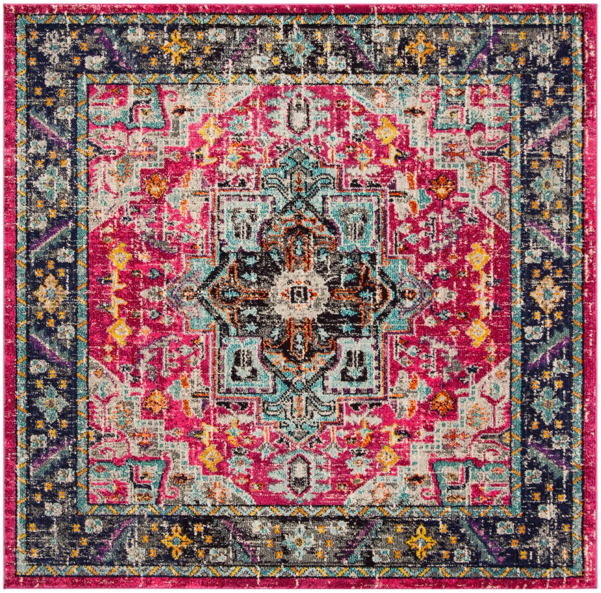 Monaco Square Medallion Bordered Rug