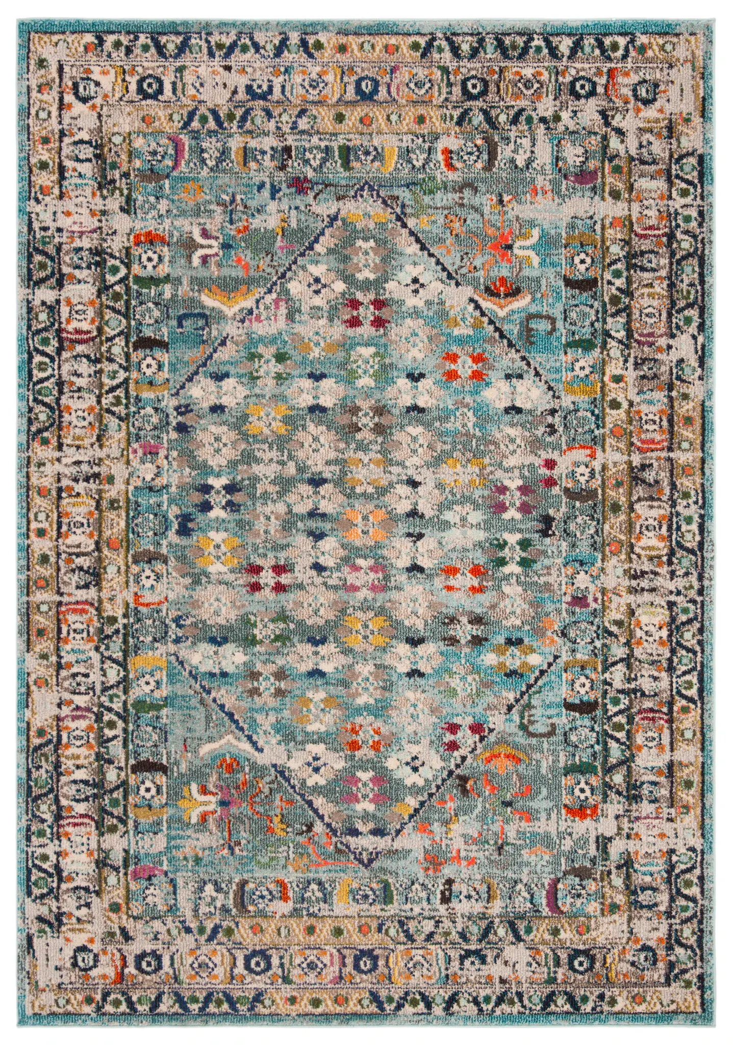 Monaco Faded Diamond Medallion Rug