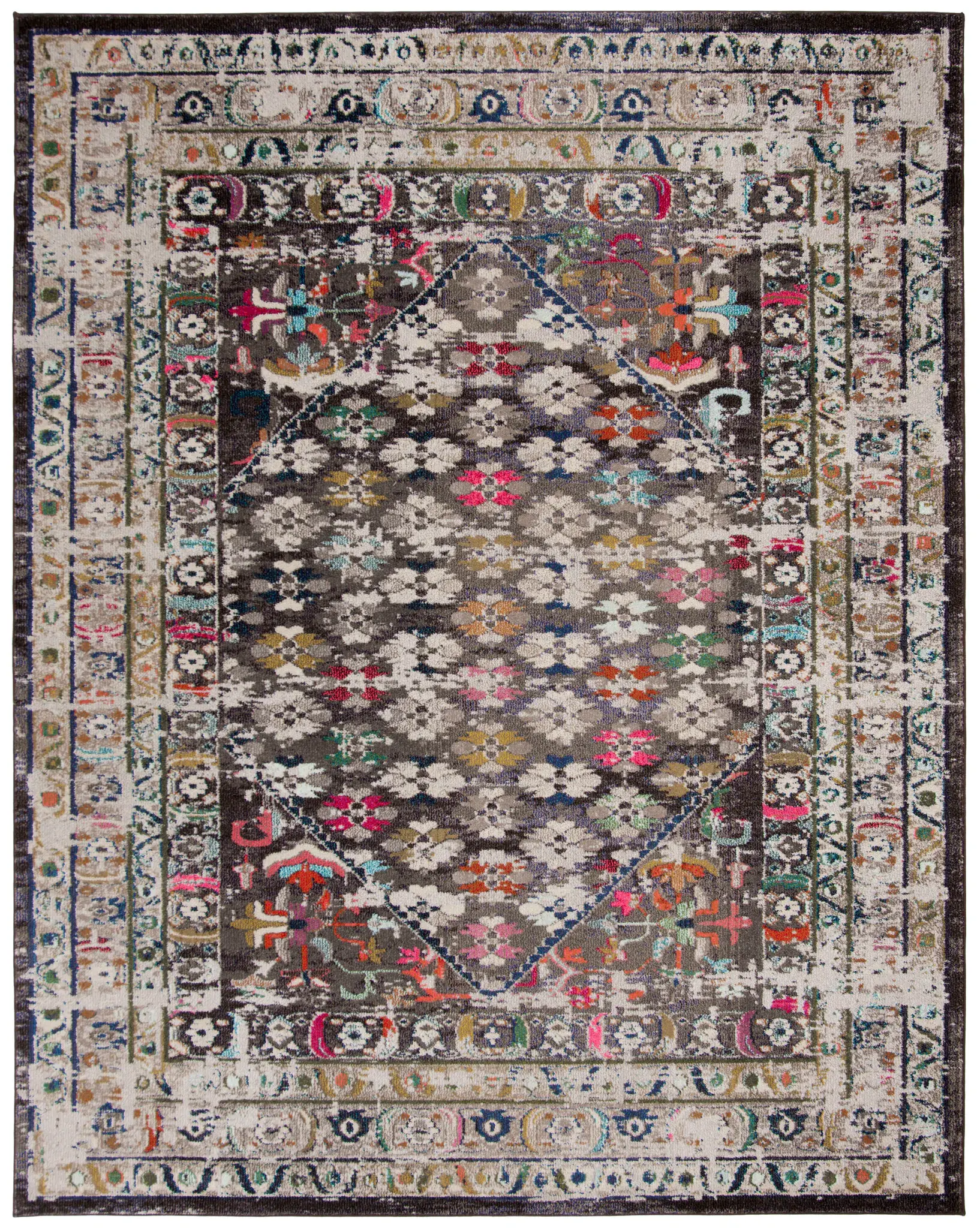Monaco Faded Diamond Medallion Rug