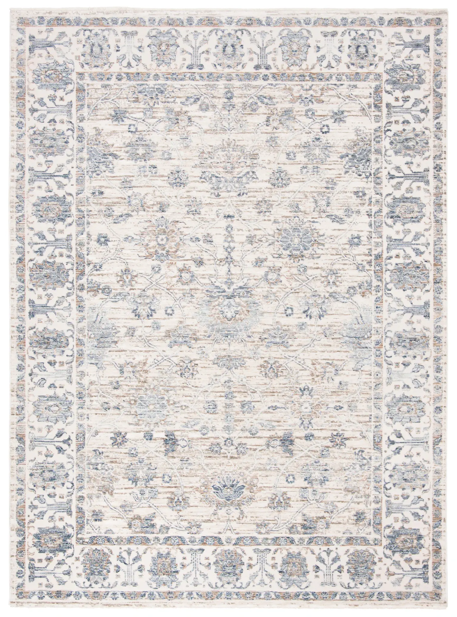 Moondust Distressed Floral Border Rug