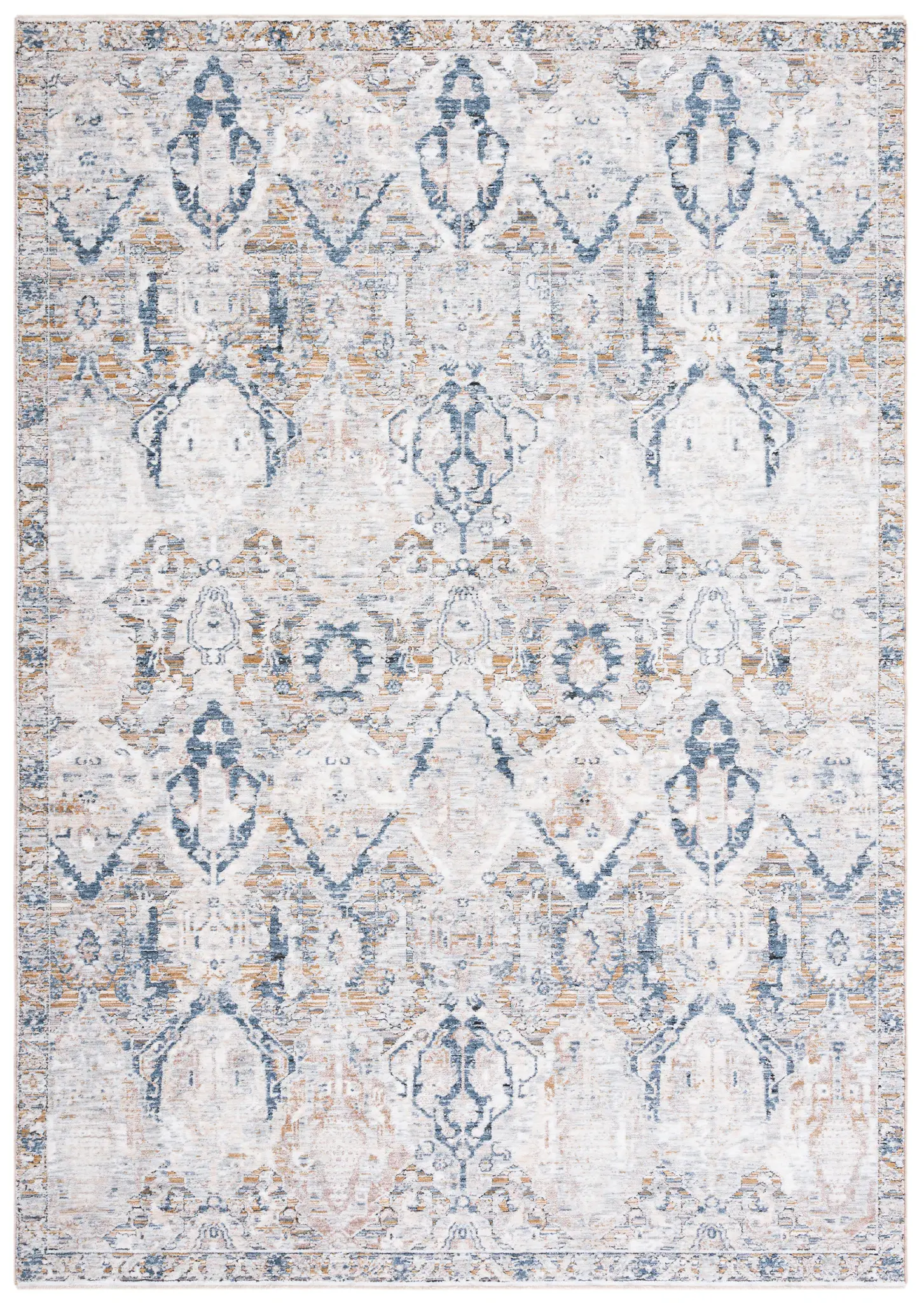 Moondust Distressed Damask Rug