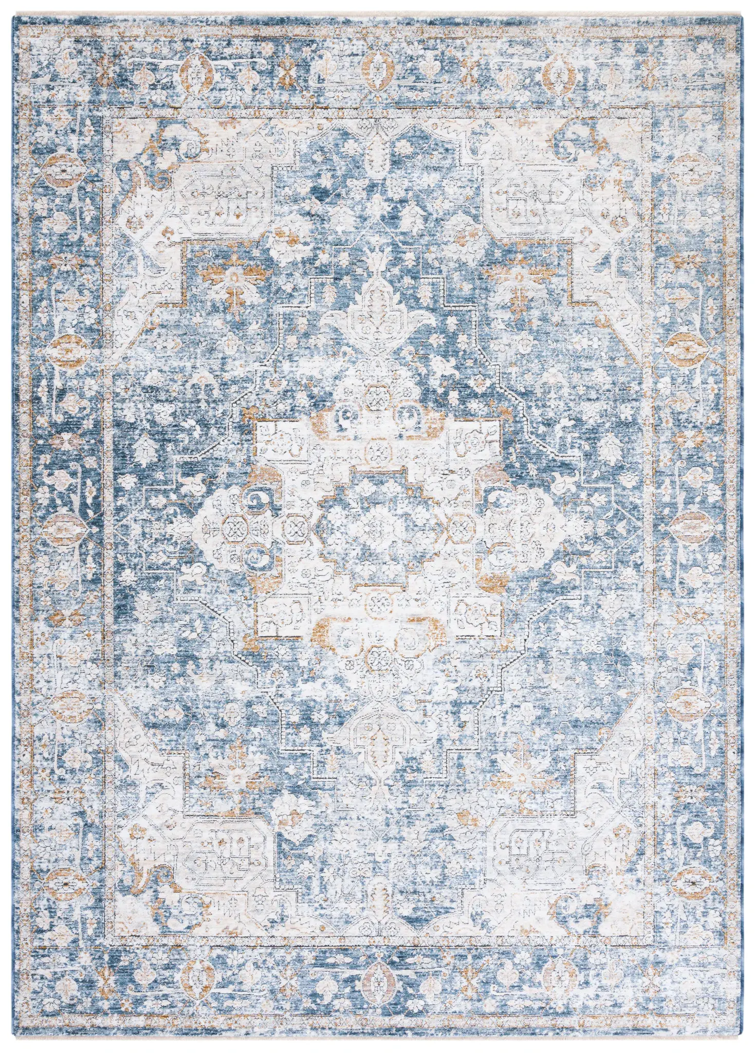 Moondust Distressed Traditional Medallion Rug