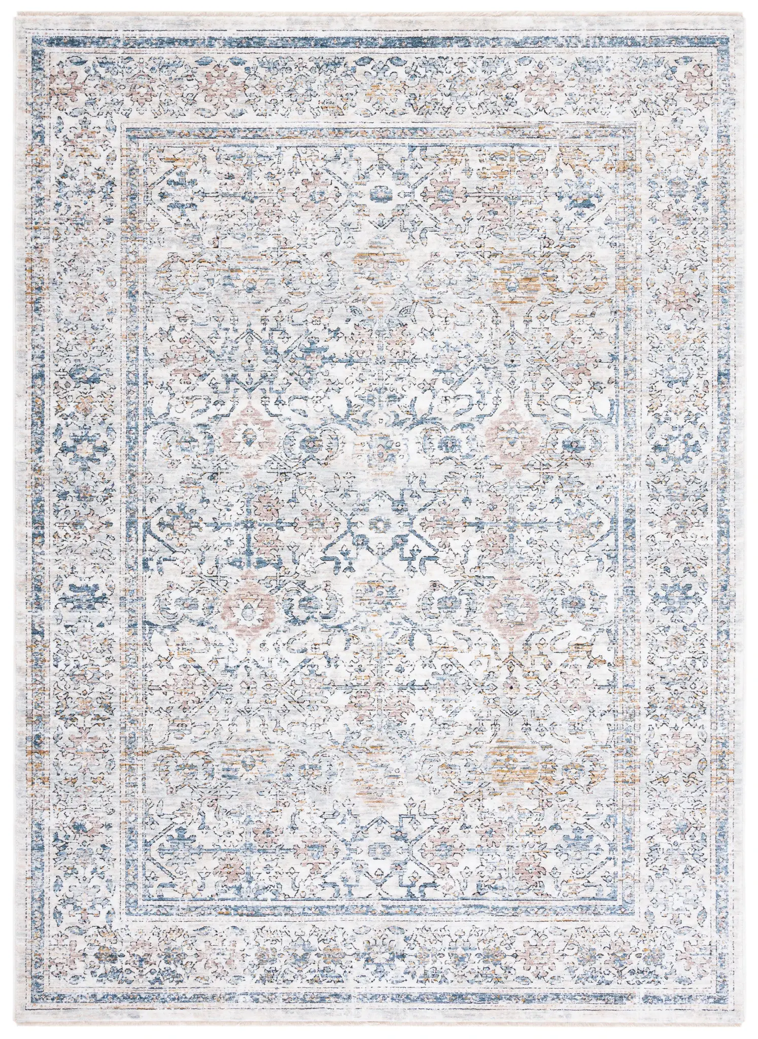Moondust Faded Floral Border Rug