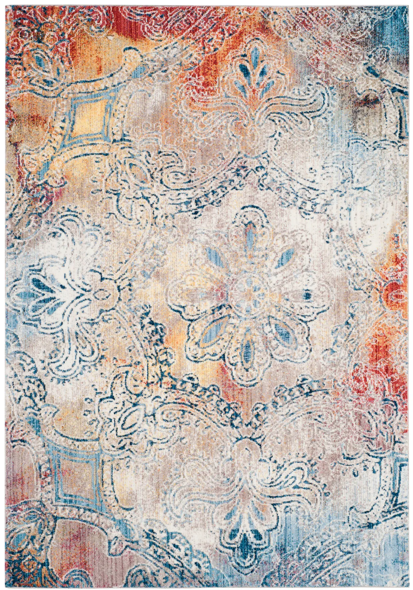 Monray Distressed Damask Rug