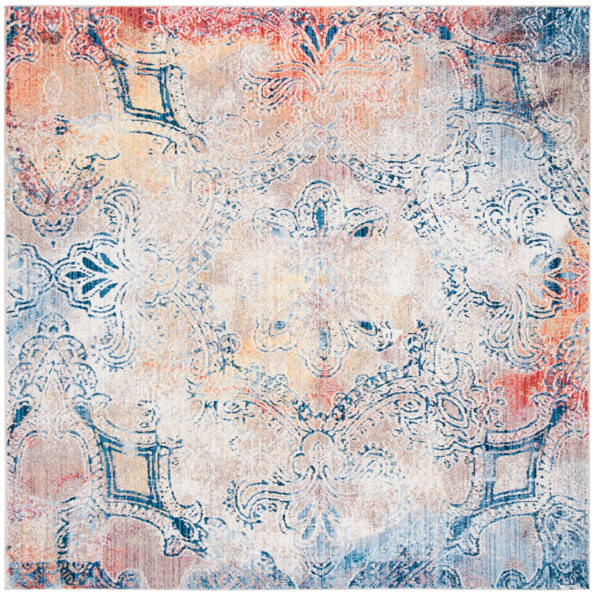 Monray Distressed Damask Rug