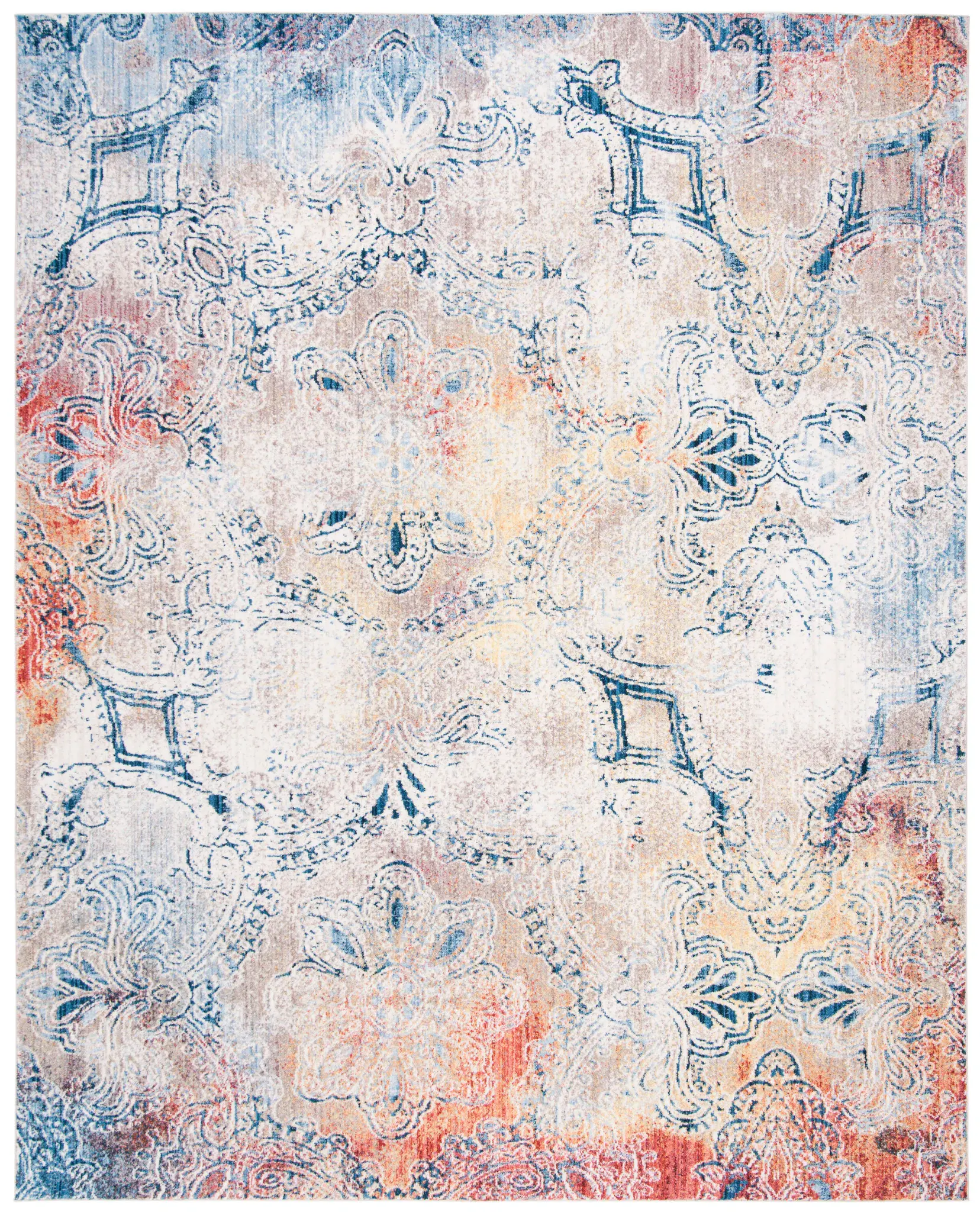 Monray Distressed Damask Rug